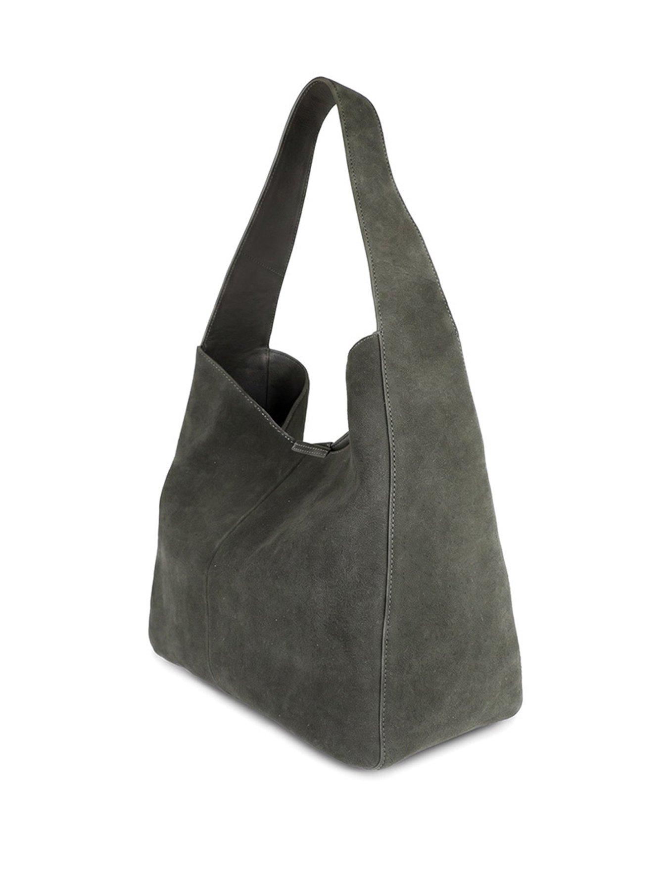 Image 4 of 6 of Jones Bootmaker Womens Wyonna Suede Slouchy Hobo Shoulder Bag - Green