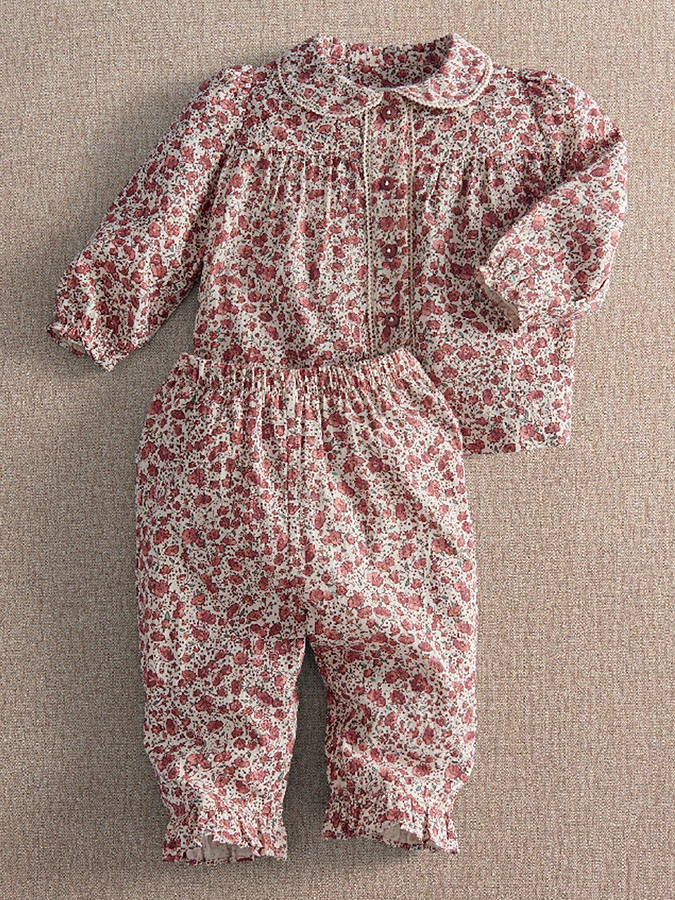 Mamas & Papas Baby Girls Floral Cotton Pyjama Set Pink 3-6 Months - Image 3