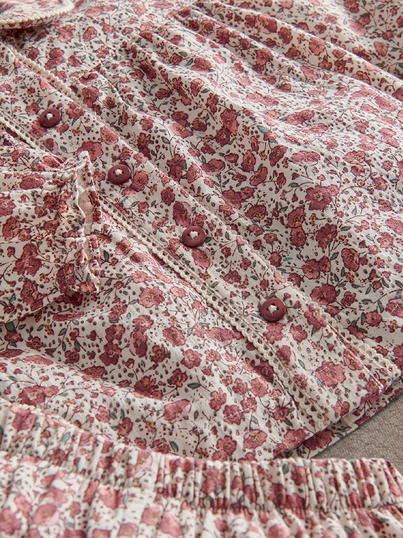 Image 2 of 3 of Mamas & Papas Girls Floral Cotton Button-Through Pyjamas - Pink