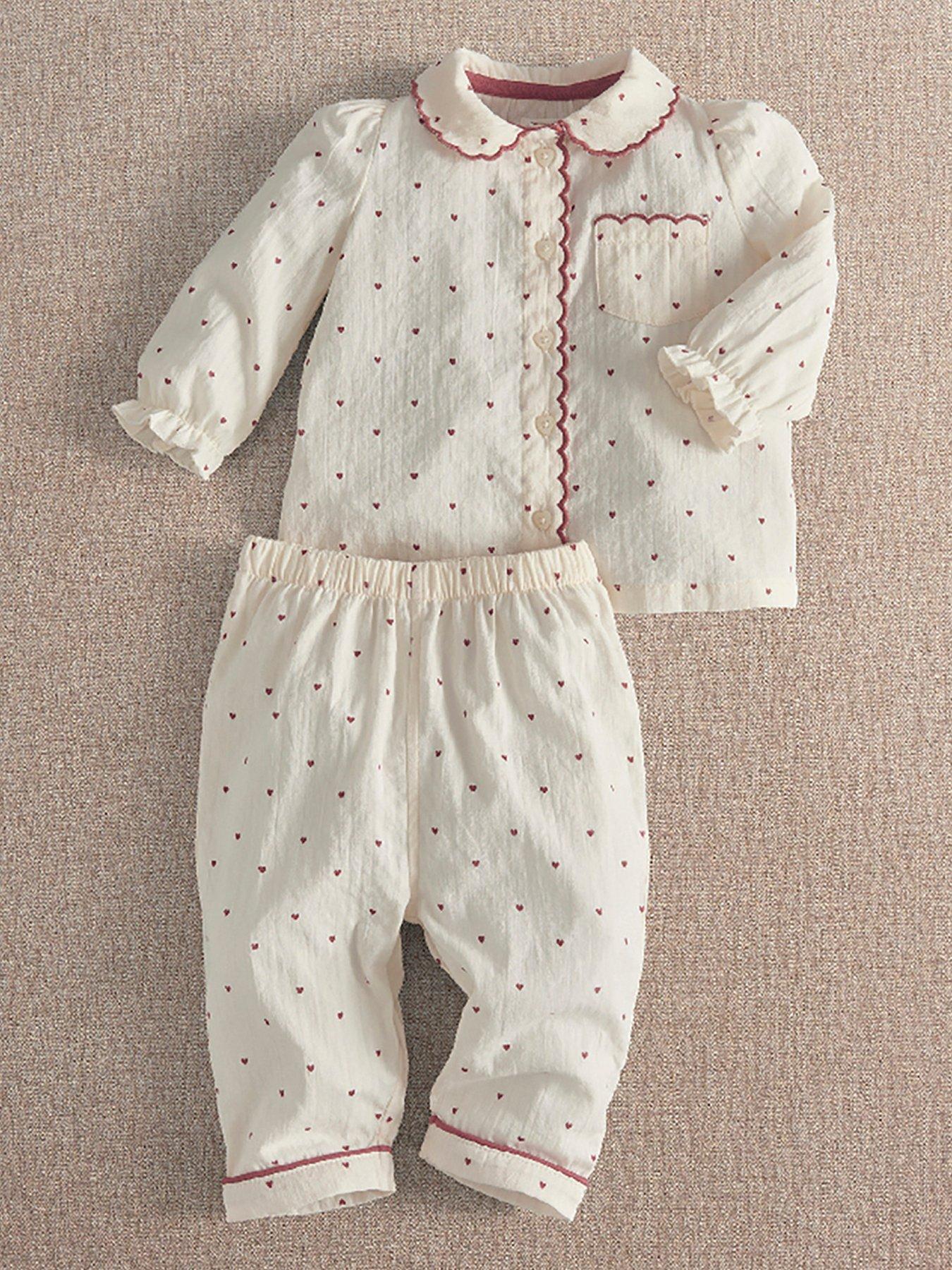 Mamas & Papas Unisex Newborn Cream Ditsy Heart Woven Pyjamas - Image 3