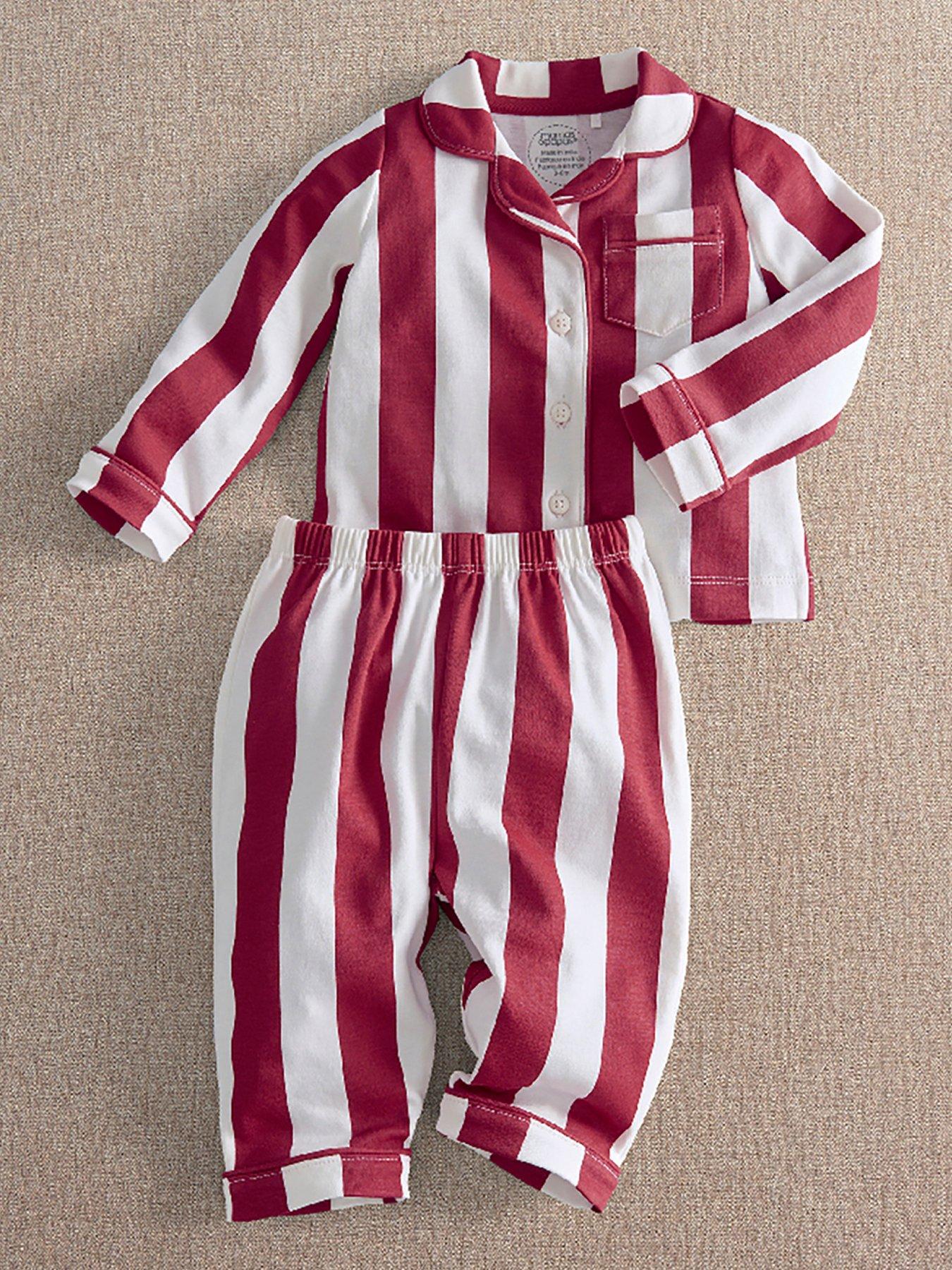 Mamas & Papas Red Striped Cotton Pyjama Set for Babies, 0-3 Months - Image 3