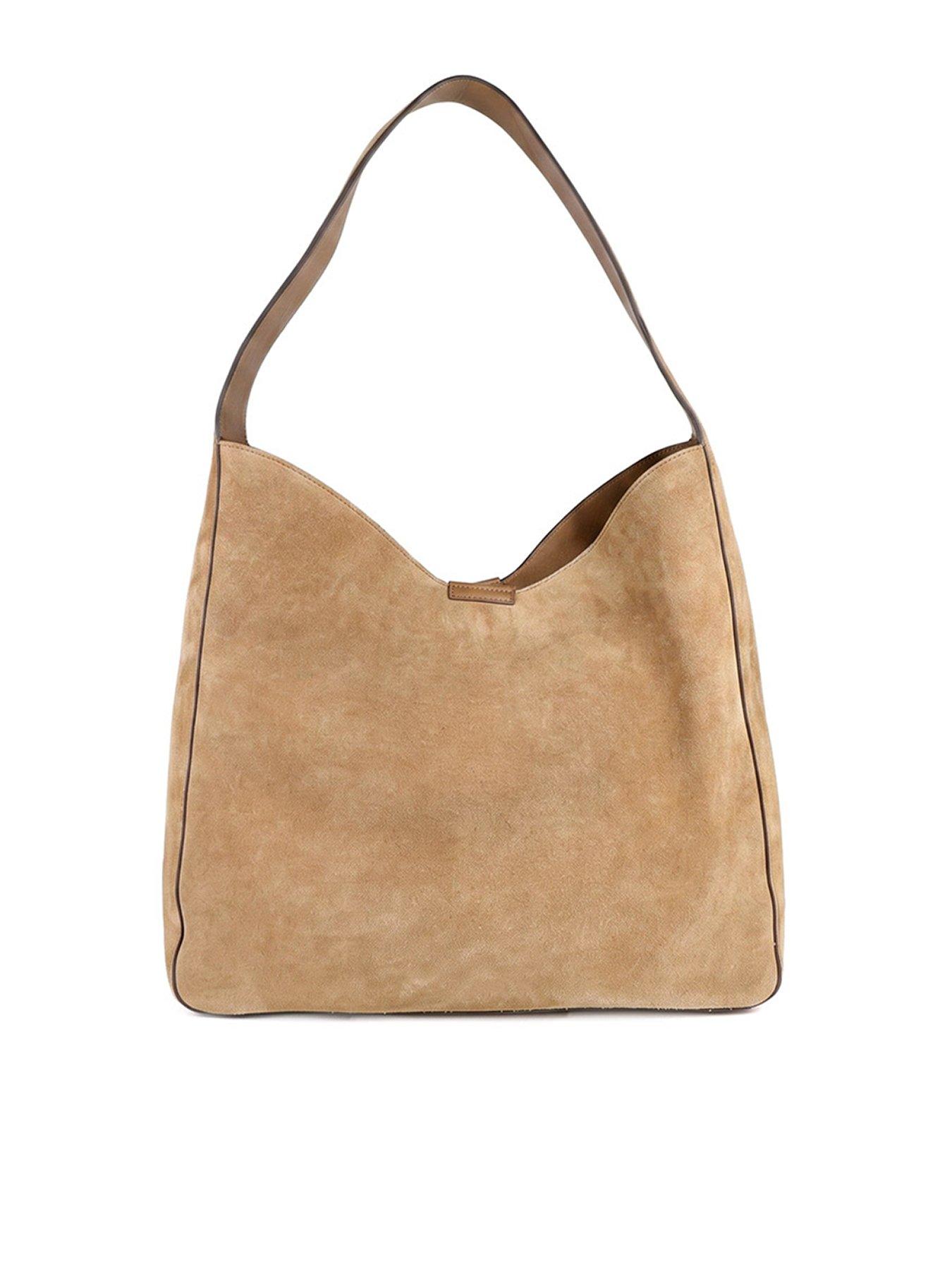 Image 1 of 6 of Jones Bootmaker Womens Wyonna Soft Suede Slouchy Hobo Shoulder Bag - Brown