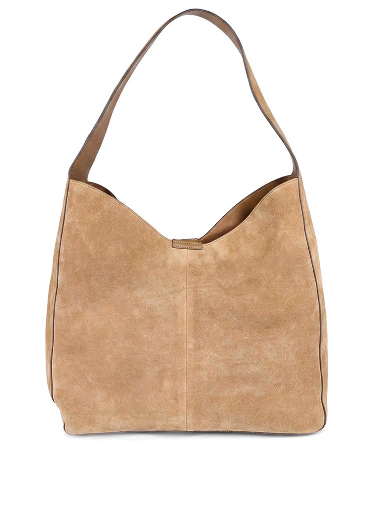 Image 3 of 6 of Jones Bootmaker Womens Wyonna Soft Suede Slouchy Hobo Shoulder Bag - Brown