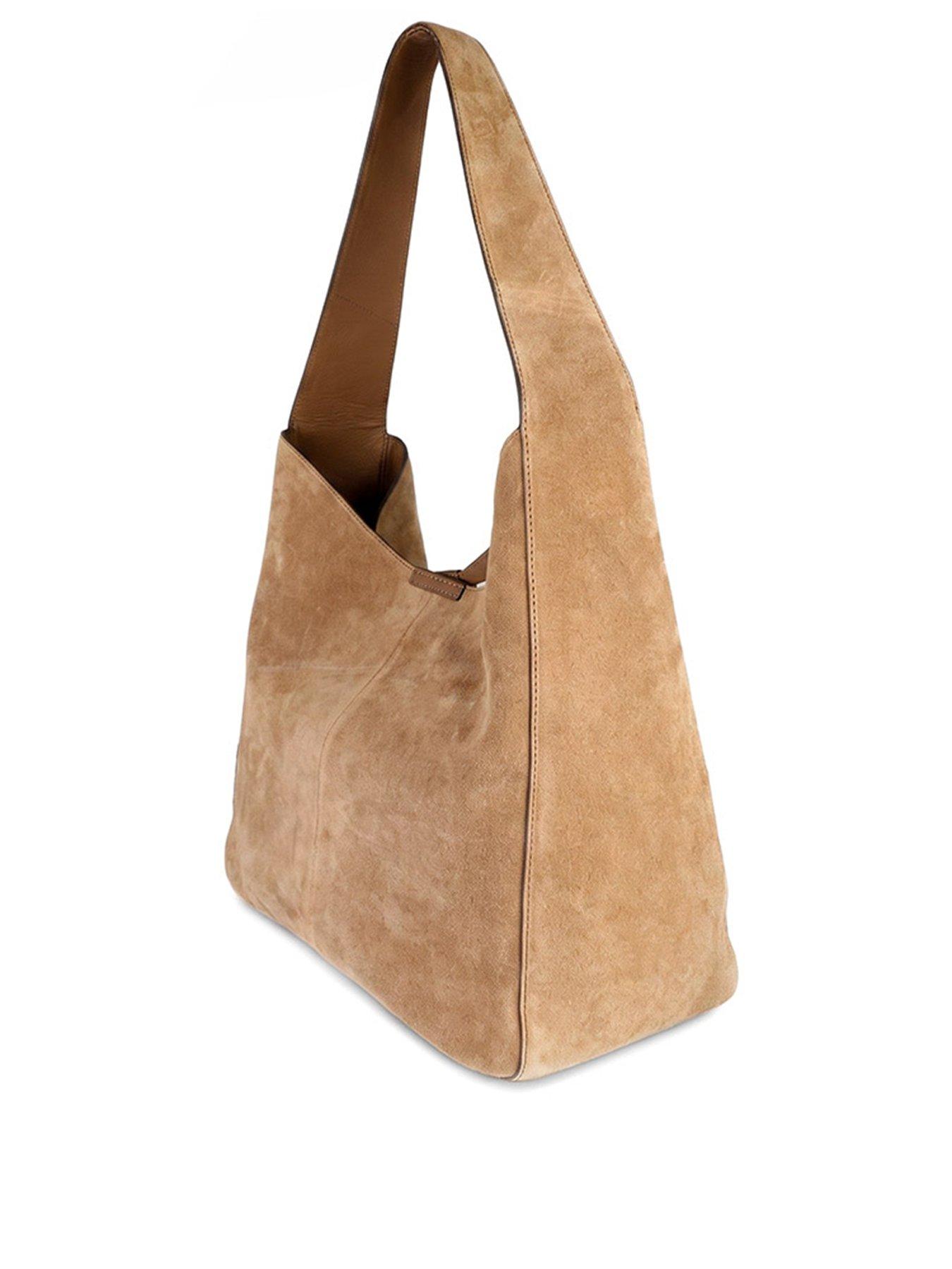 Image 4 of 6 of Jones Bootmaker Womens Wyonna Soft Suede Slouchy Hobo Shoulder Bag - Brown