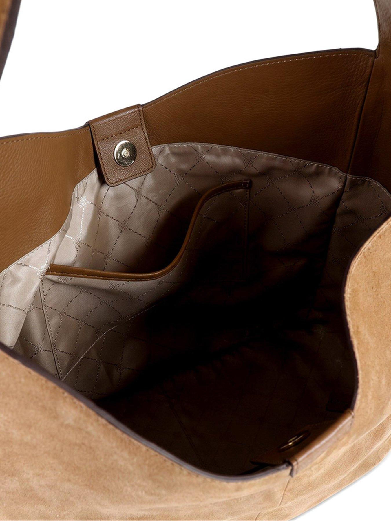 Image 6 of 6 of Jones Bootmaker Womens Wyonna Soft Suede Slouchy Hobo Shoulder Bag - Brown