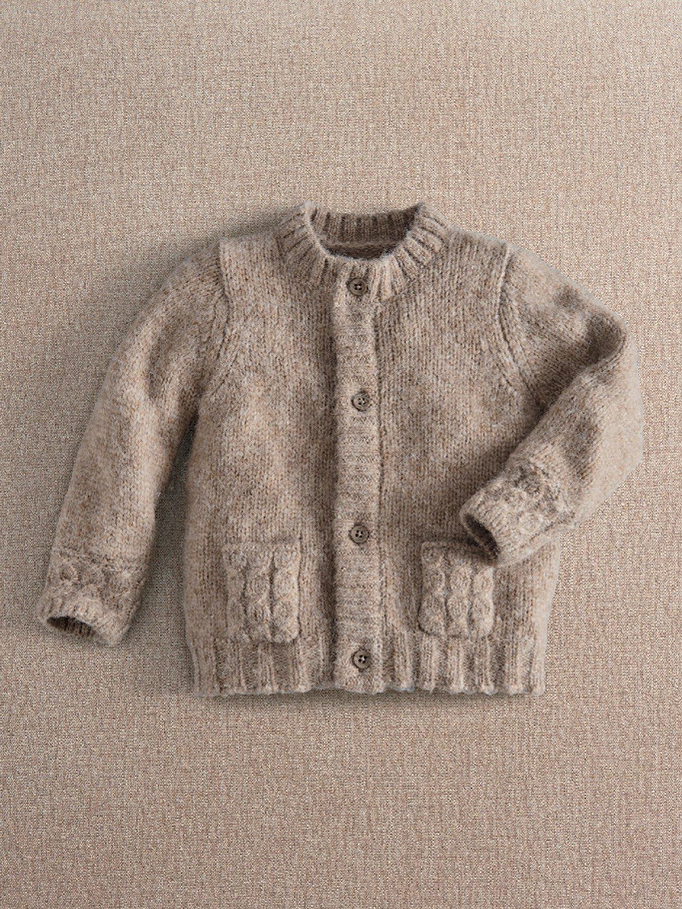 Mamas & Papas Cable Knit Cardigan for Newborns in Beige with Front Buttons - Image 3