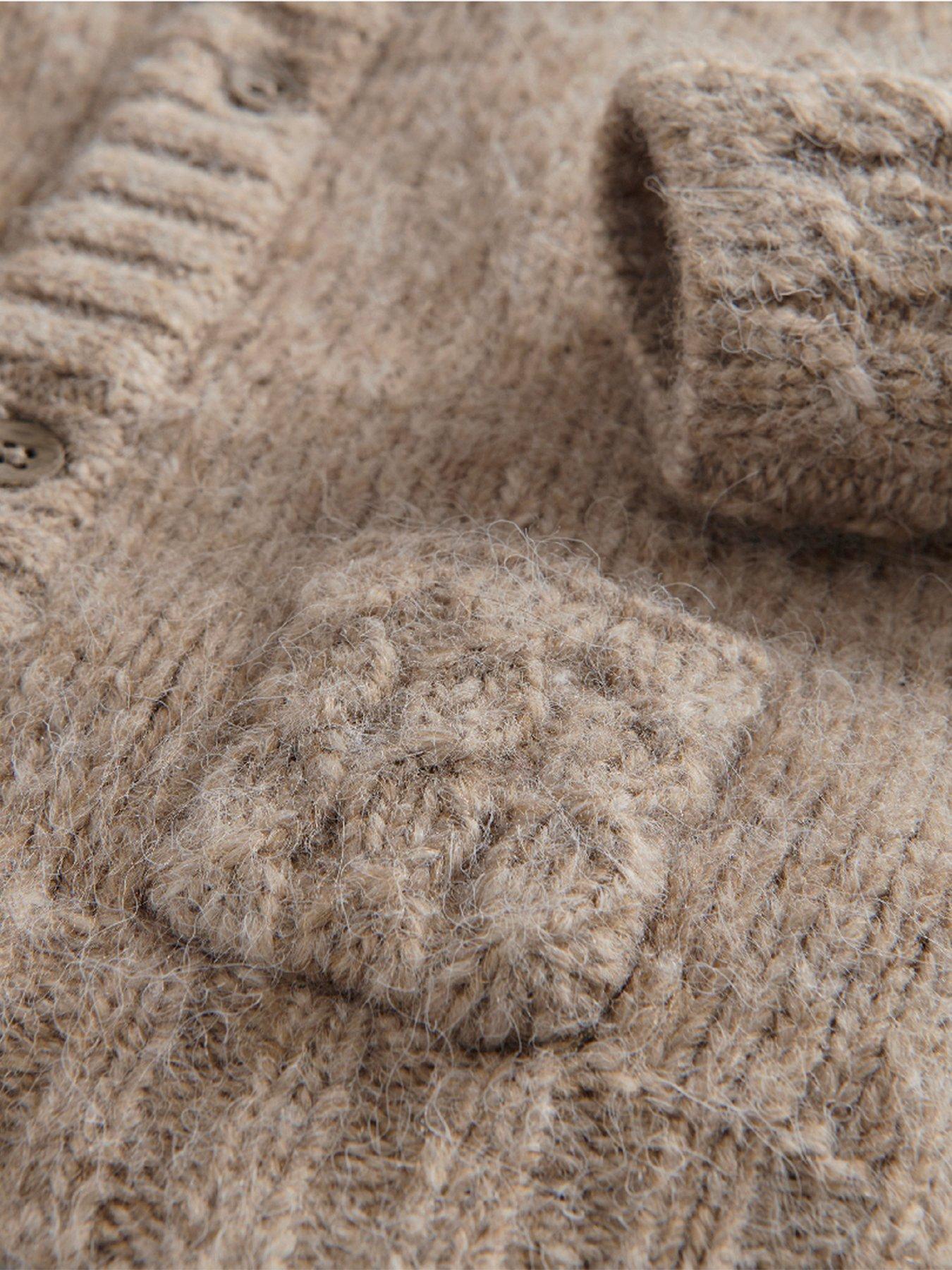 Image 2 of 3 of Mamas & Papas Baby Boys Cable Knit Button-Through Cardigan - Beige