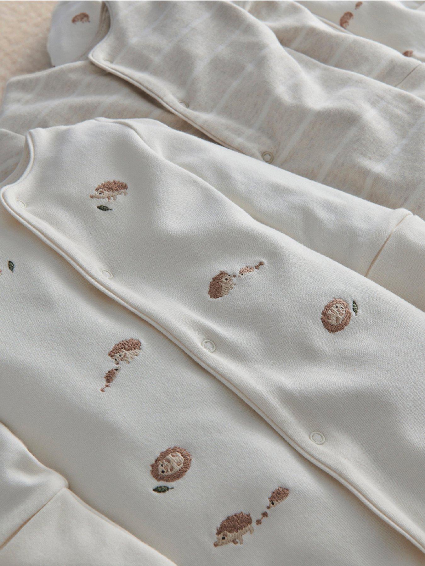 Image 2 of 3 of Mamas & Papas Baby Boys 3 Pack Hedgehog Sleepsuits - Multi