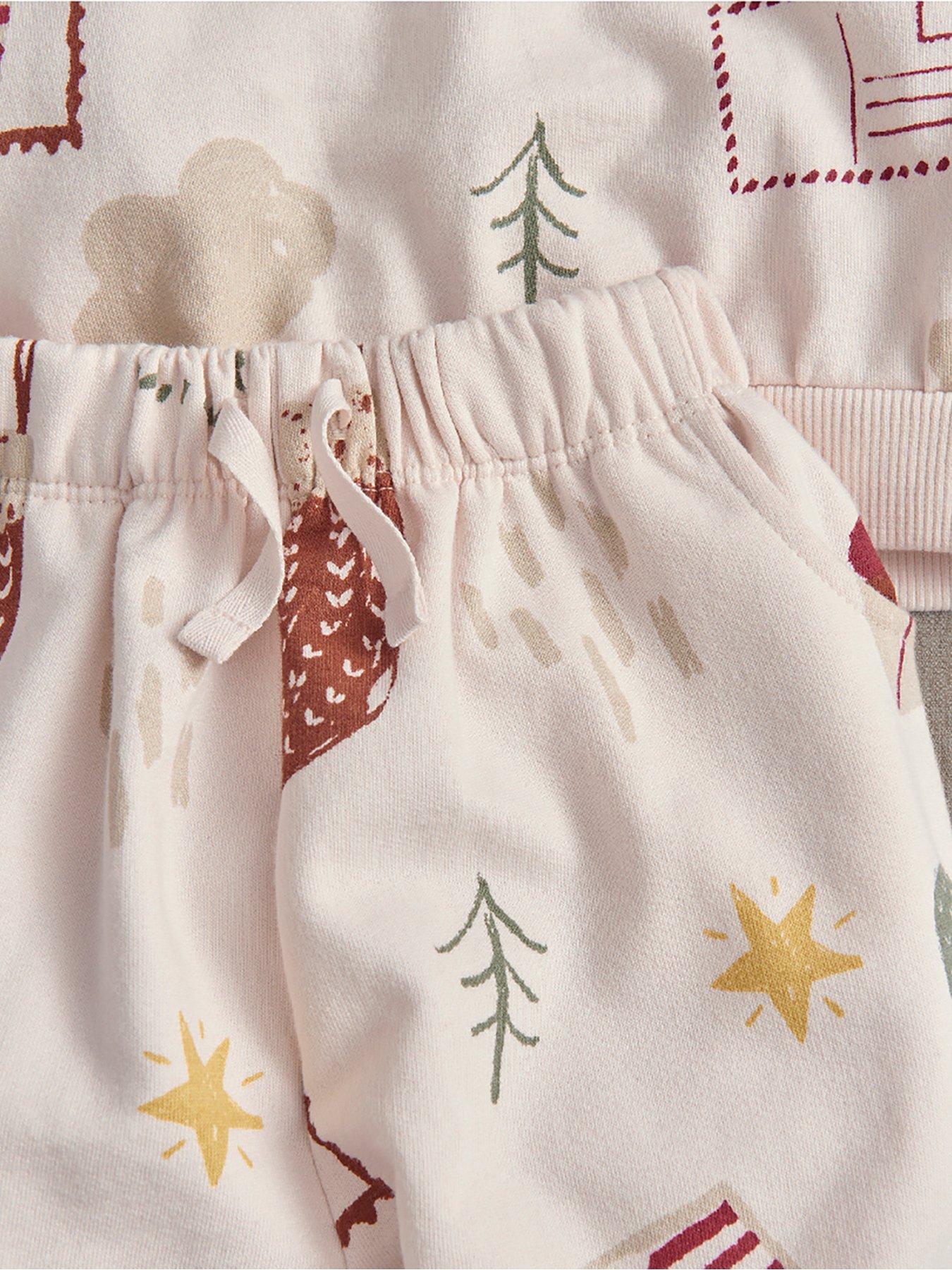 Image 5 of 7 of Mamas & Papas Unisex Christmas Icon Print Stretch Waistband Sweatshirt Set - Cream