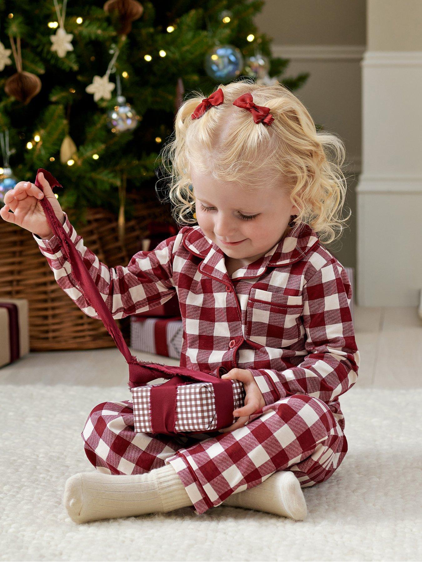 Image 2 of 7 of Mamas & Papas Baby Unisex Gingham Check Button-Front Pyjamas - Red