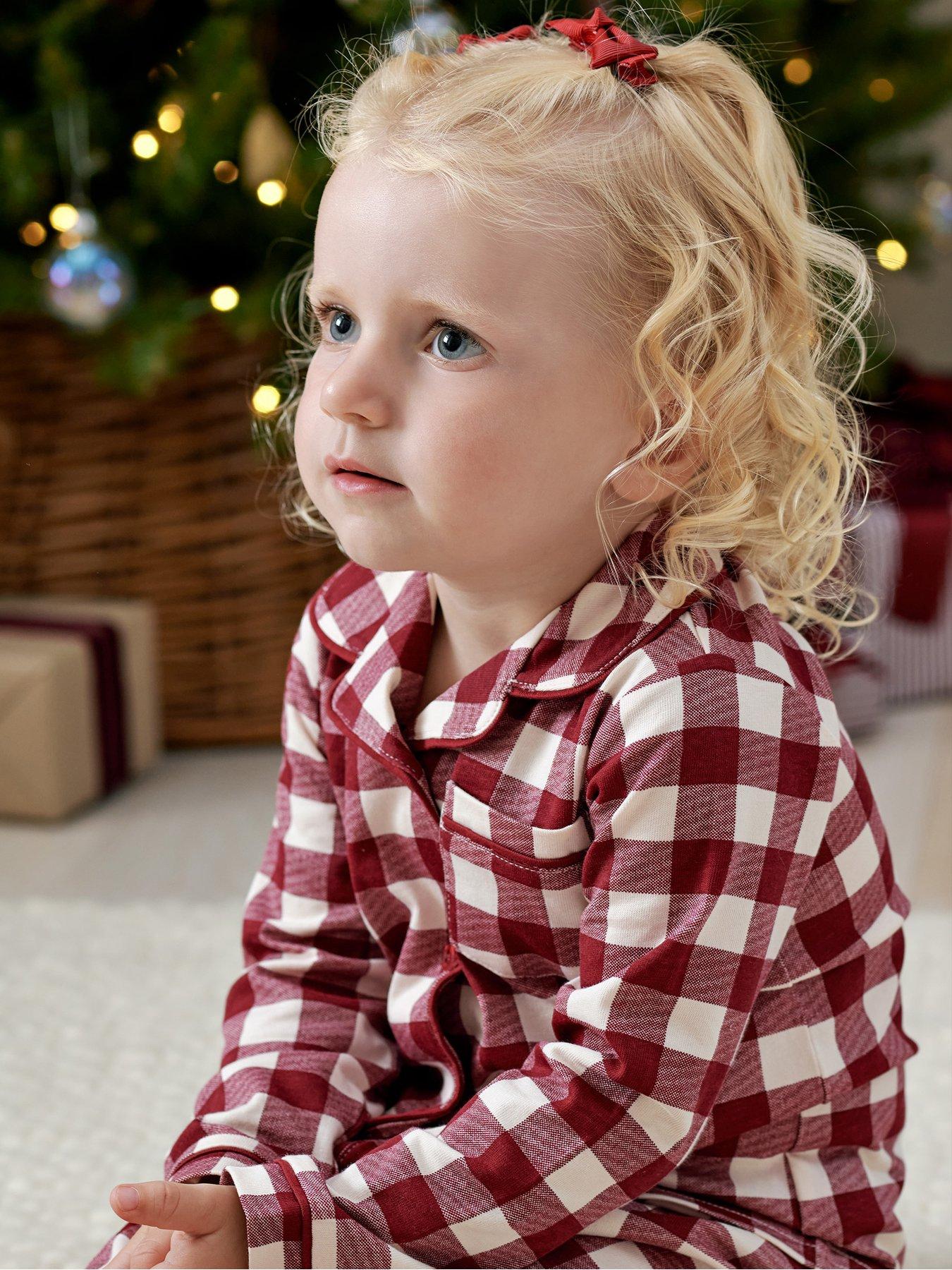 Image 3 of 7 of Mamas & Papas Baby Unisex Gingham Check Button-Front Pyjamas - Red