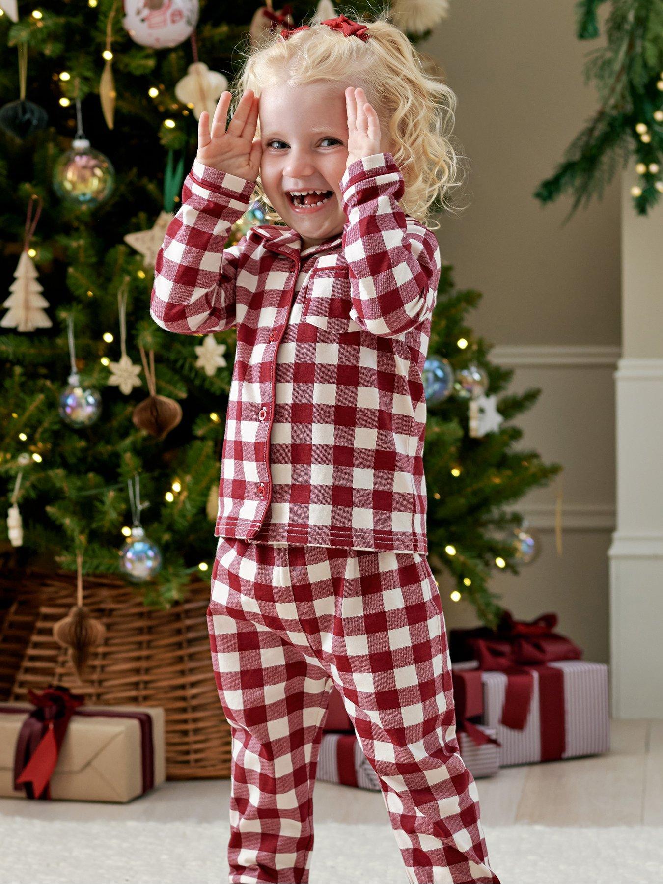 Image 4 of 7 of Mamas & Papas Baby Unisex Gingham Check Button-Front Pyjamas - Red