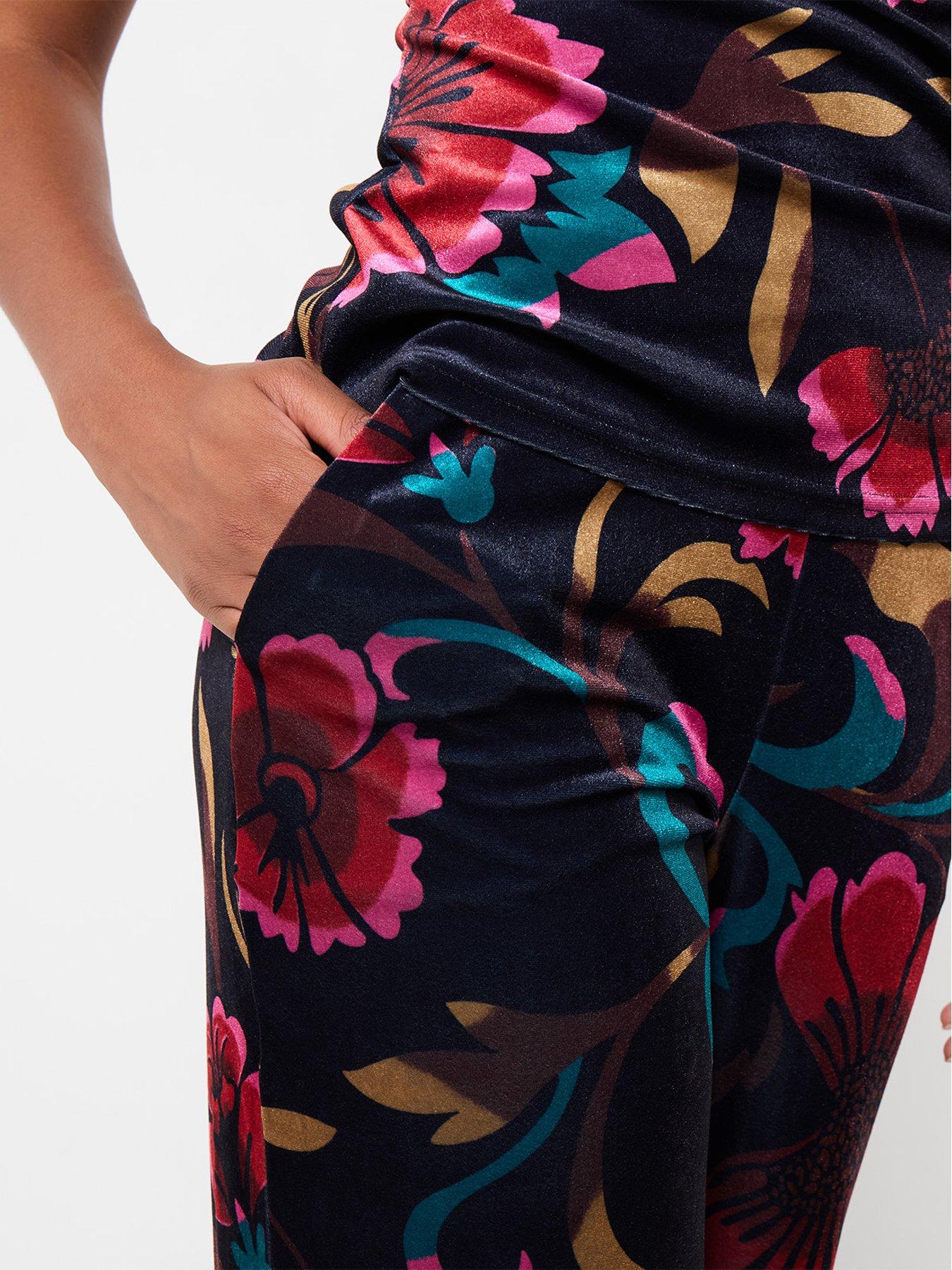Image 4 of 5 of Joe Browns Wide Leg Velvet Floral Printed Trousers