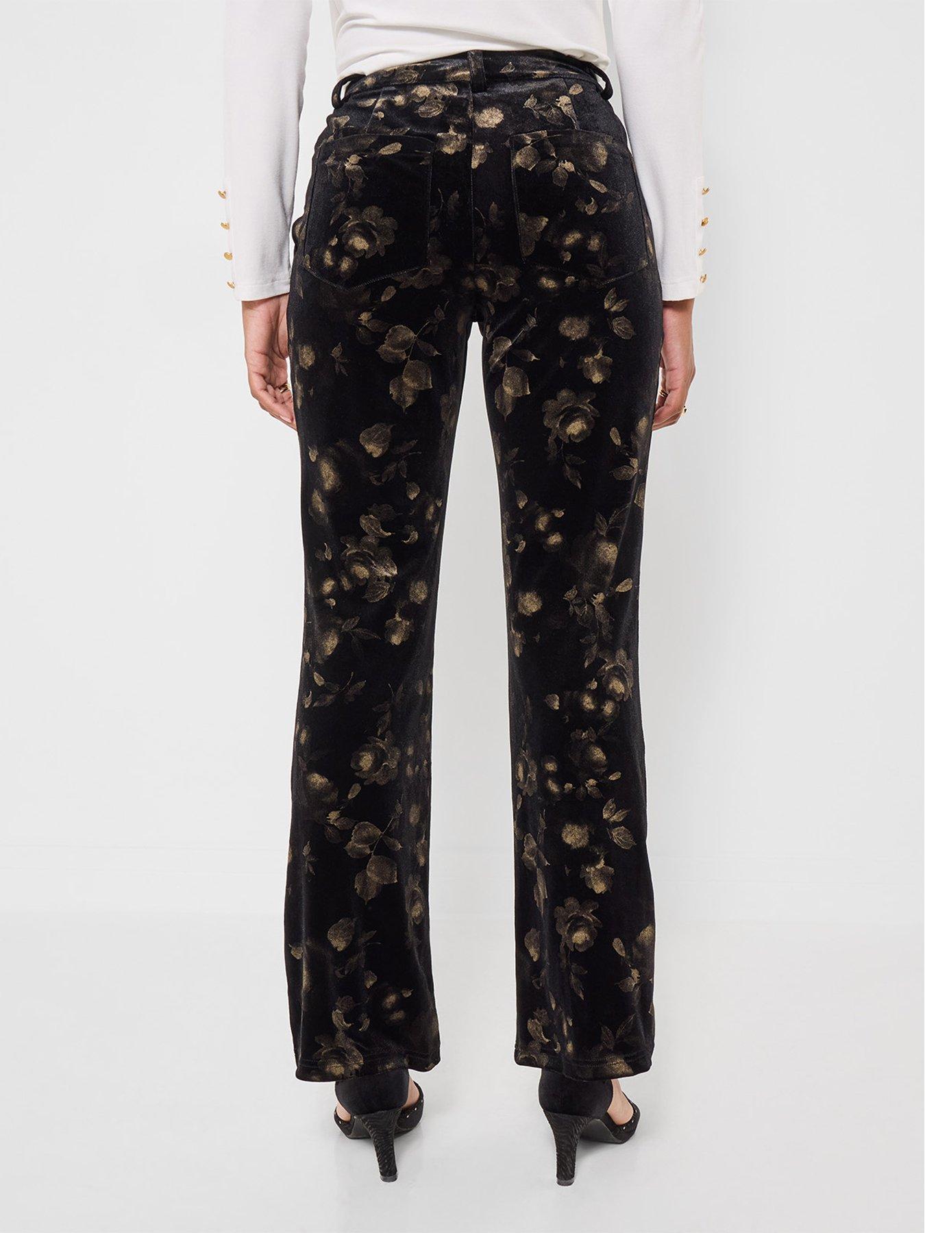 Image 2 of 7 of Joe Browns Bootcut Floral Print Velvet Trousers