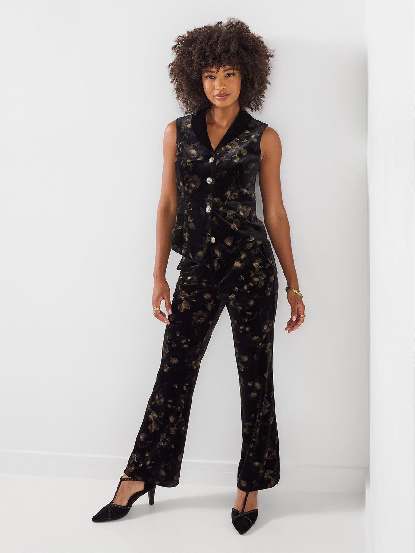 Image 3 of 7 of Joe Browns Bootcut Floral Print Velvet Trousers