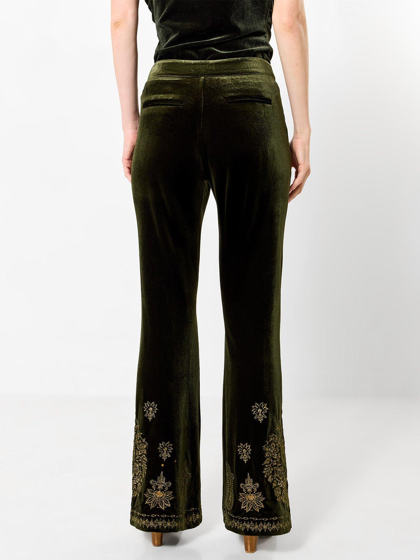 Image 2 of 5 of Joe Browns Esme Velour Embroidered Bootcut Trouser