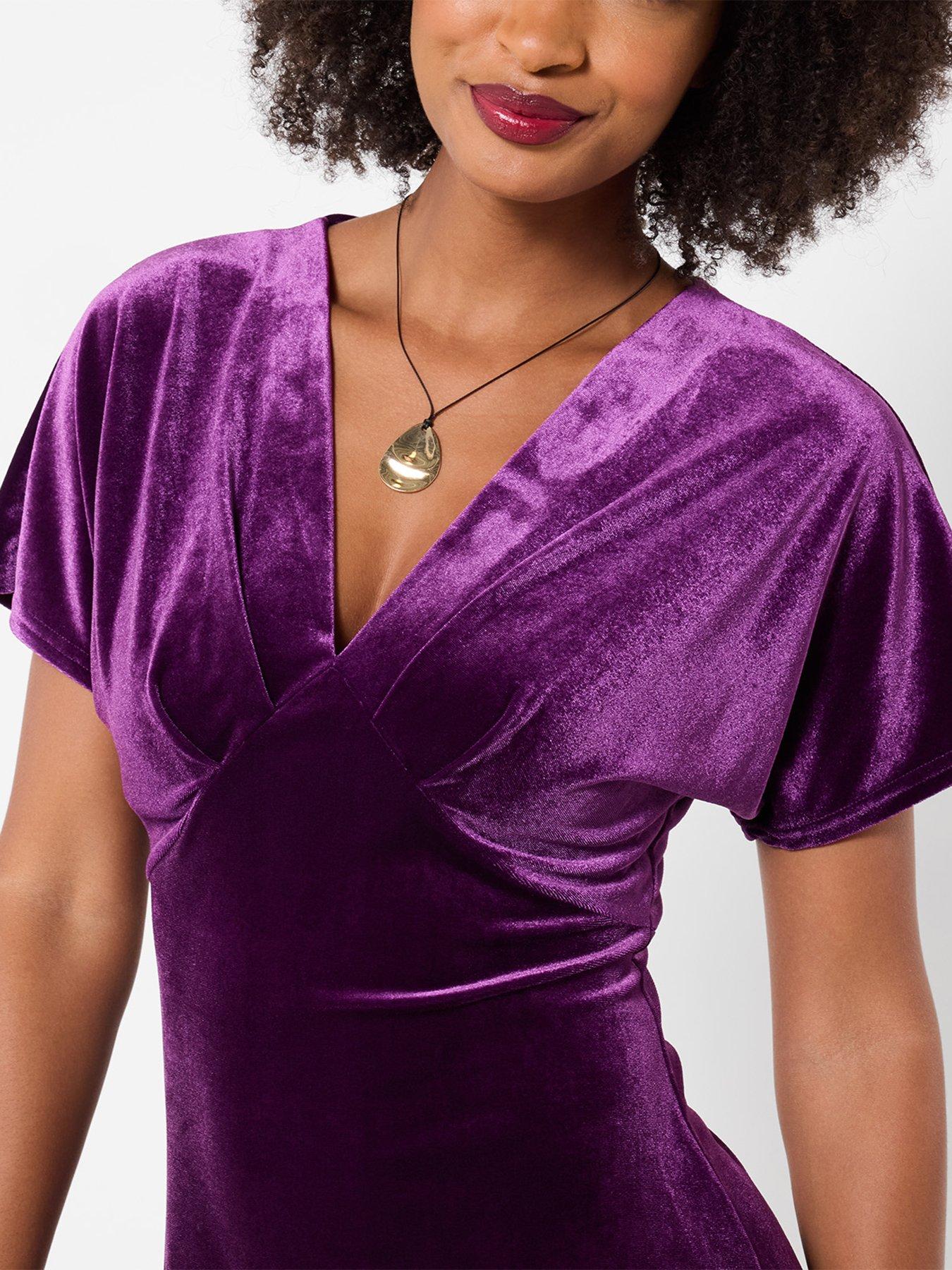 Image 5 of 7 of Joe Browns Bella V-neck Velour Dress