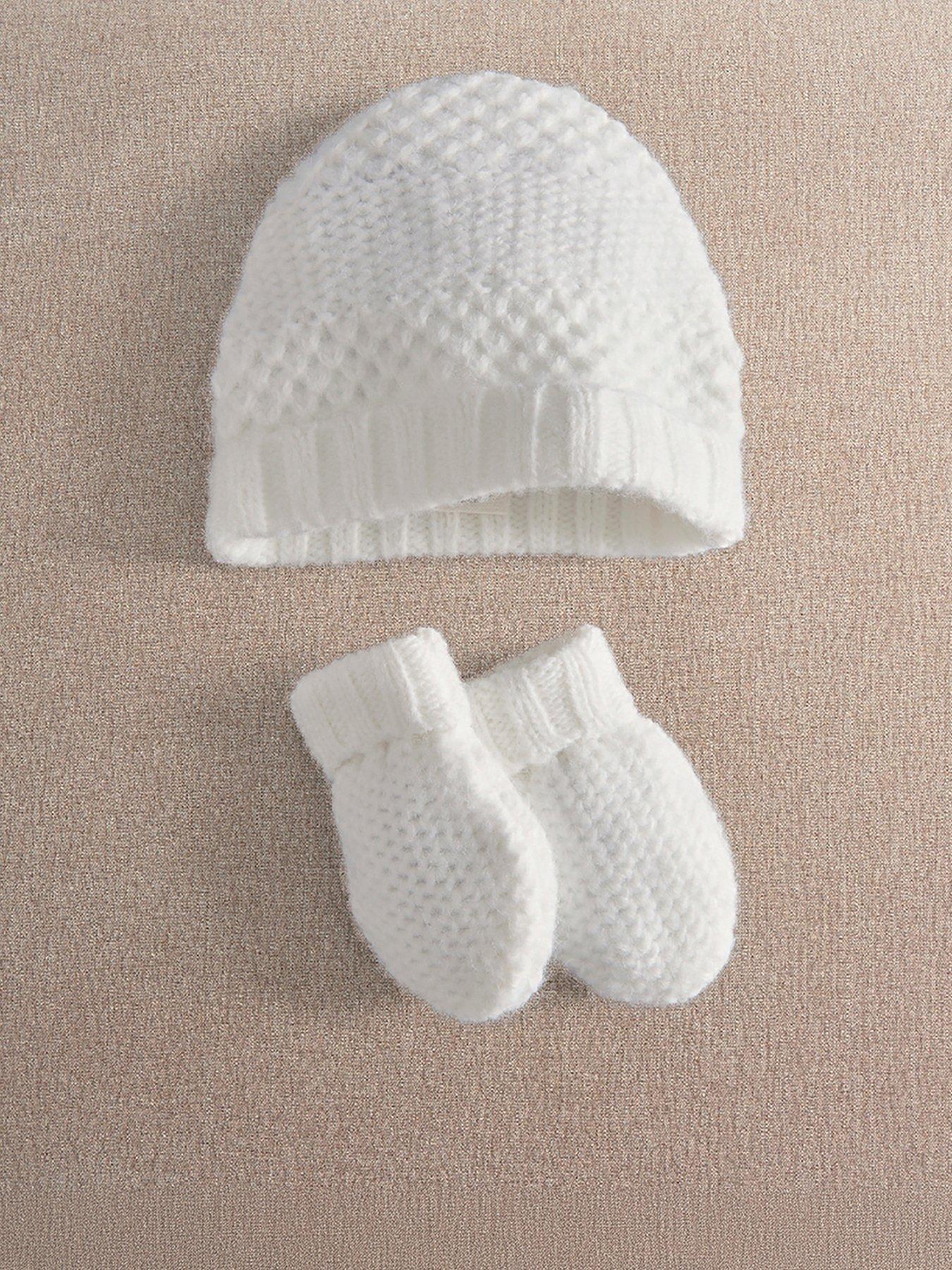 White Knitted Hats & Mitts - Image 4