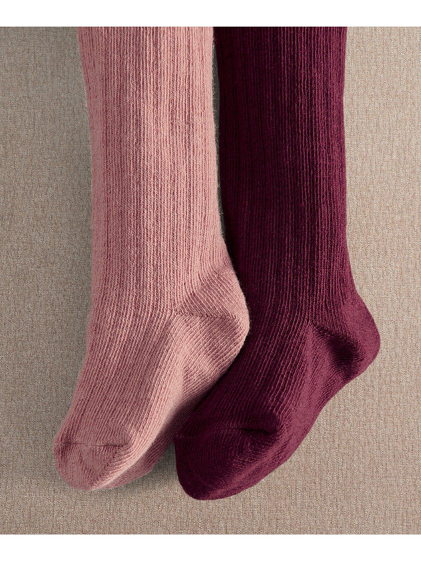 Image 2 of 2 of Mamas & Papas Baby Girls 2 Pack Tights - Multi