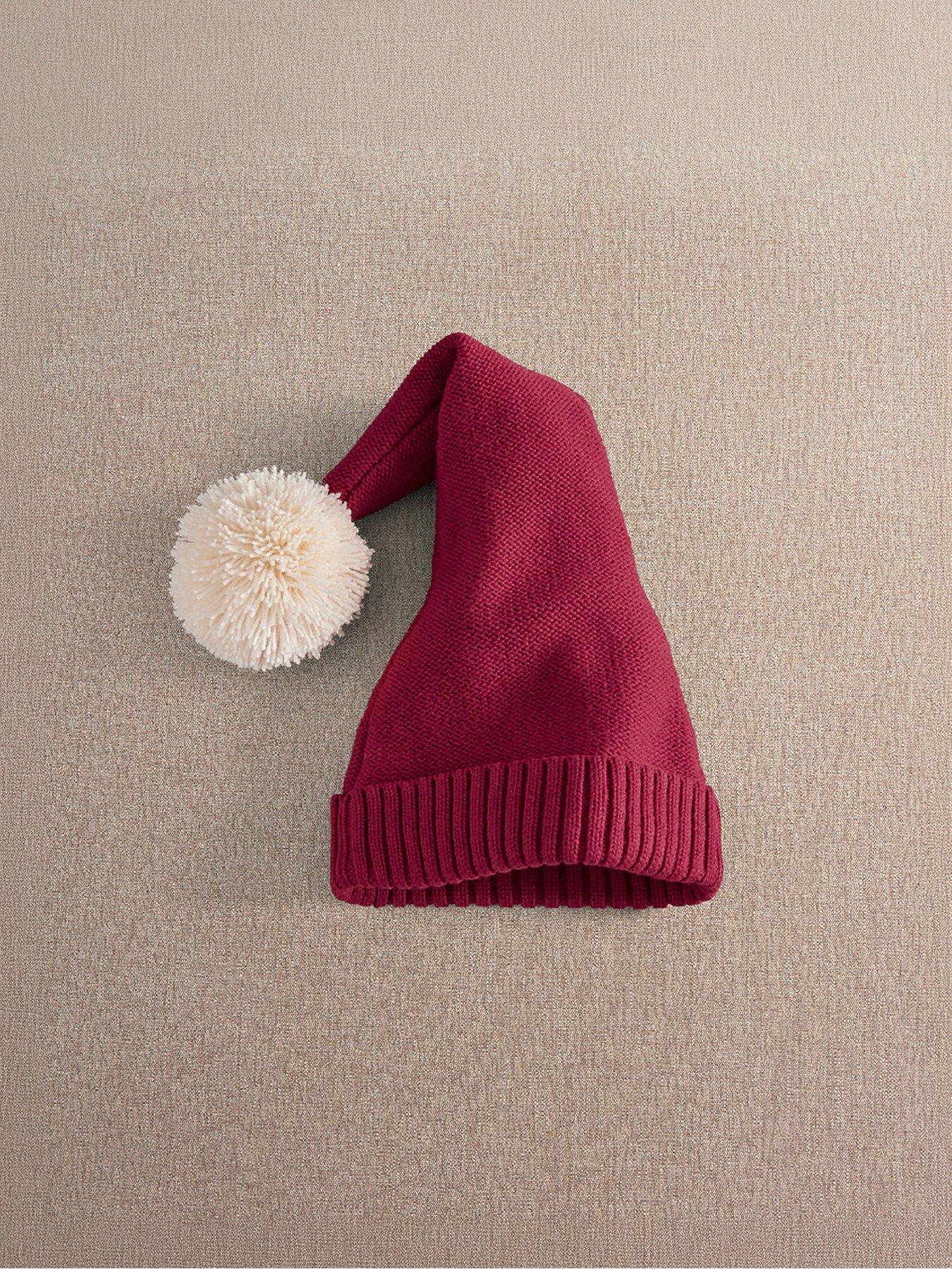 Image 2 of 4 of Mamas & Papas Baby Unisex Santa Pompom Knitted Hat - Red