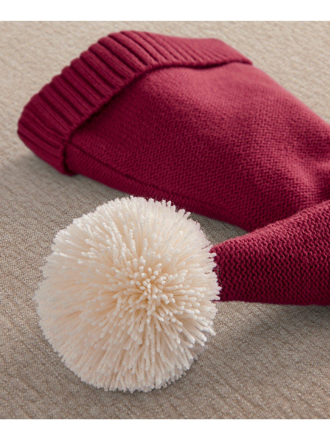 Image 3 of 4 of Mamas & Papas Baby Unisex Santa Pompom Knitted Hat - Red