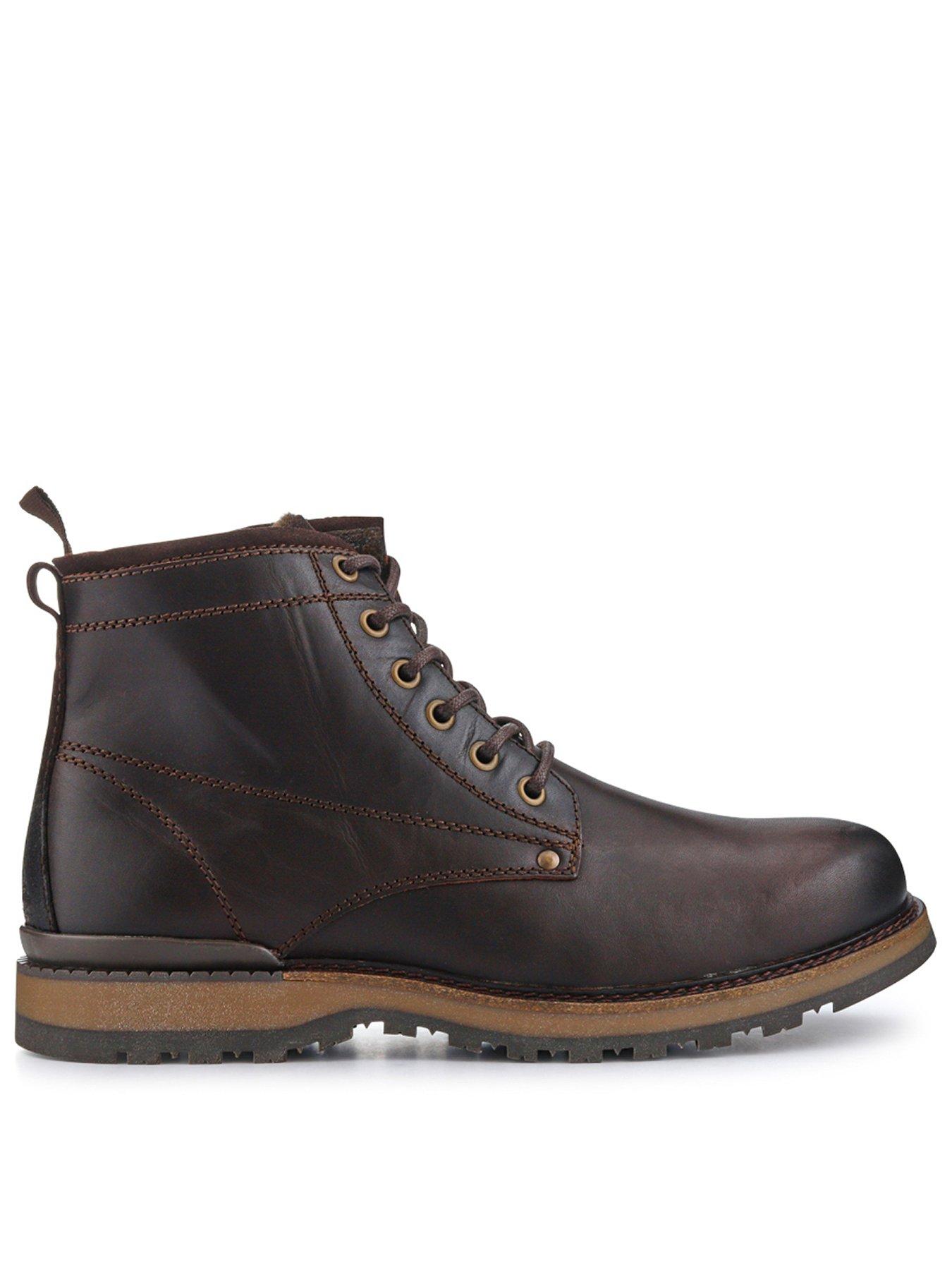 Image 1 of 5 of Jones Bootmaker Mens Ealing Lace-Up Side Zip Boots - Dark Brown