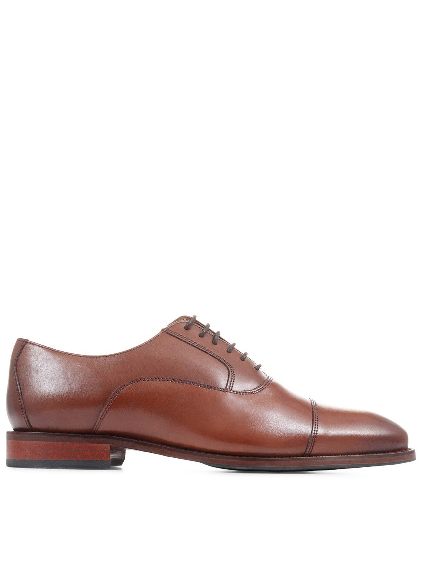 Jones Bootmaker Mens Matthew Wide Fit Leather Lace-Up Shoes, Brown, Size 7, Men