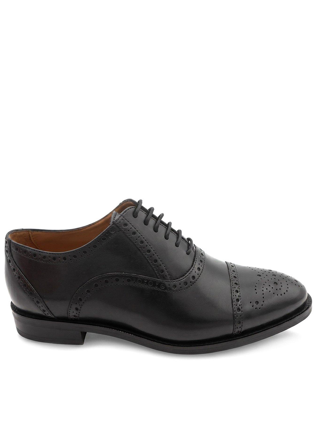 Image 1 of 5 of Jones Bootmaker Mens Maynard Wide Fit Brogue Lace-Up Shoes - Black