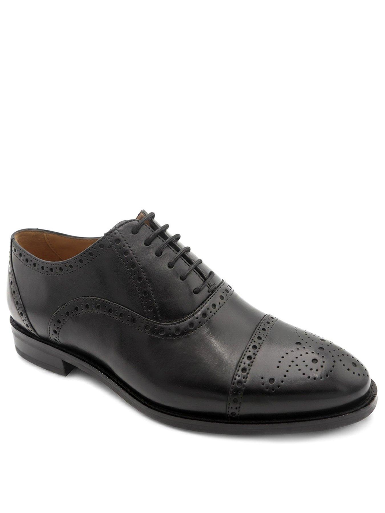 Image 2 of 5 of Jones Bootmaker Mens Maynard Wide Fit Brogue Lace-Up Shoes - Black