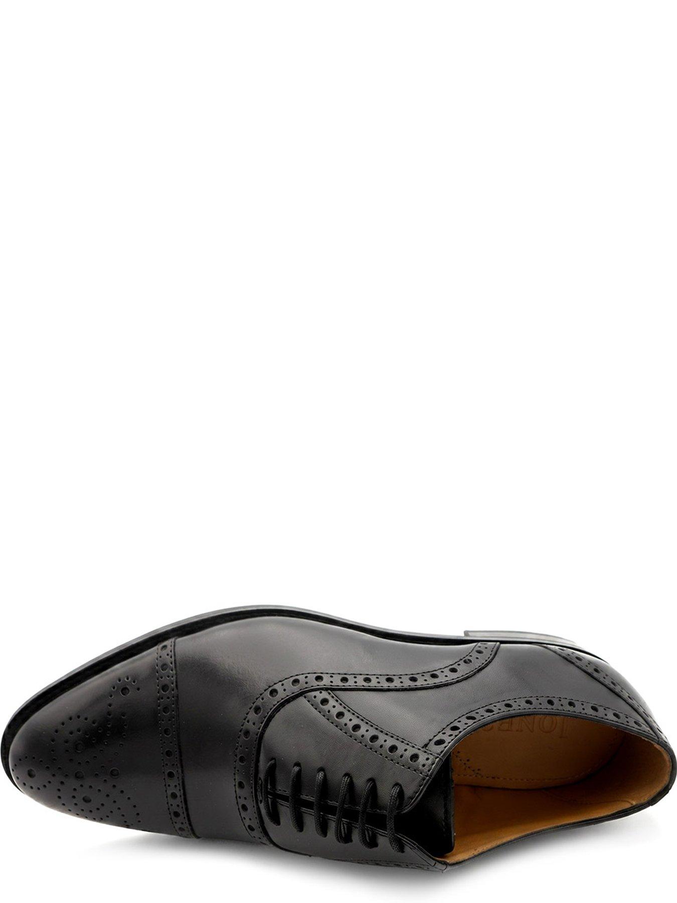 Image 4 of 5 of Jones Bootmaker Mens Maynard Wide Fit Brogue Lace-Up Shoes - Black
