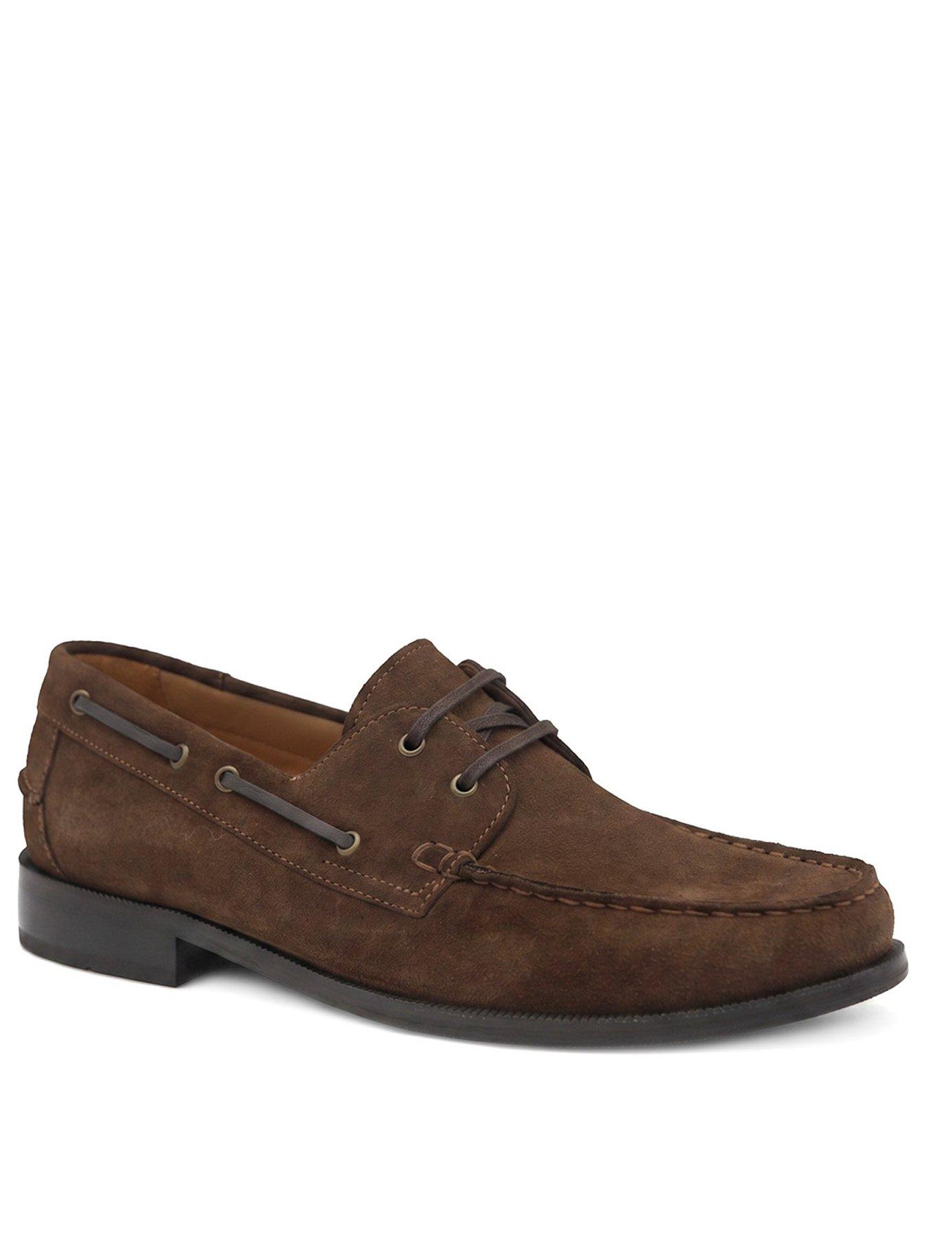 Image 2 of 6 of Jones Bootmaker Mens Parrie Suede Lace-Up Moc Toe Shoes - Brown