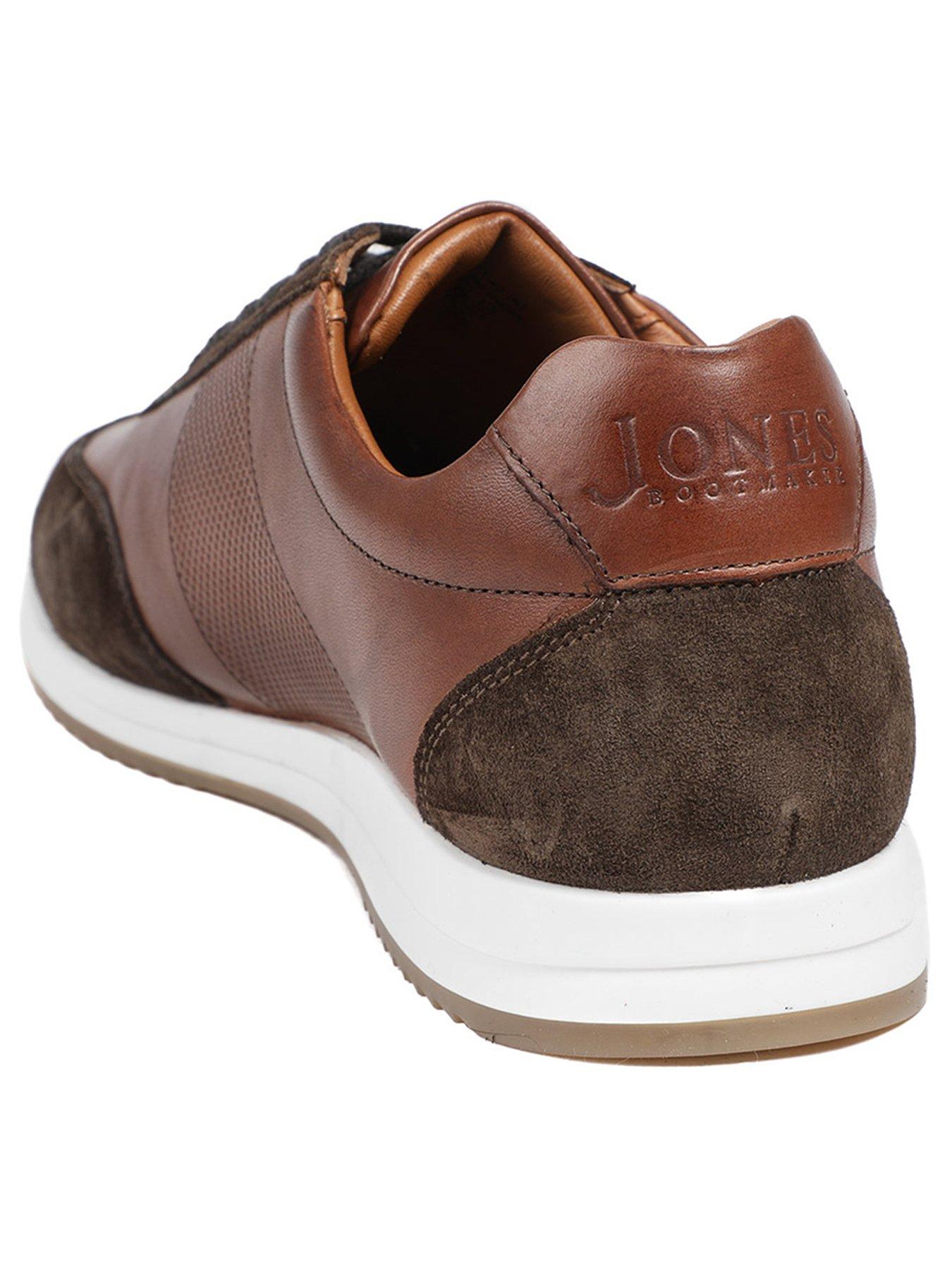 Image 3 of 5 of Jones Bootmaker Mens Salvi Leather Suede Panel Lace-Up Shoes - Brown