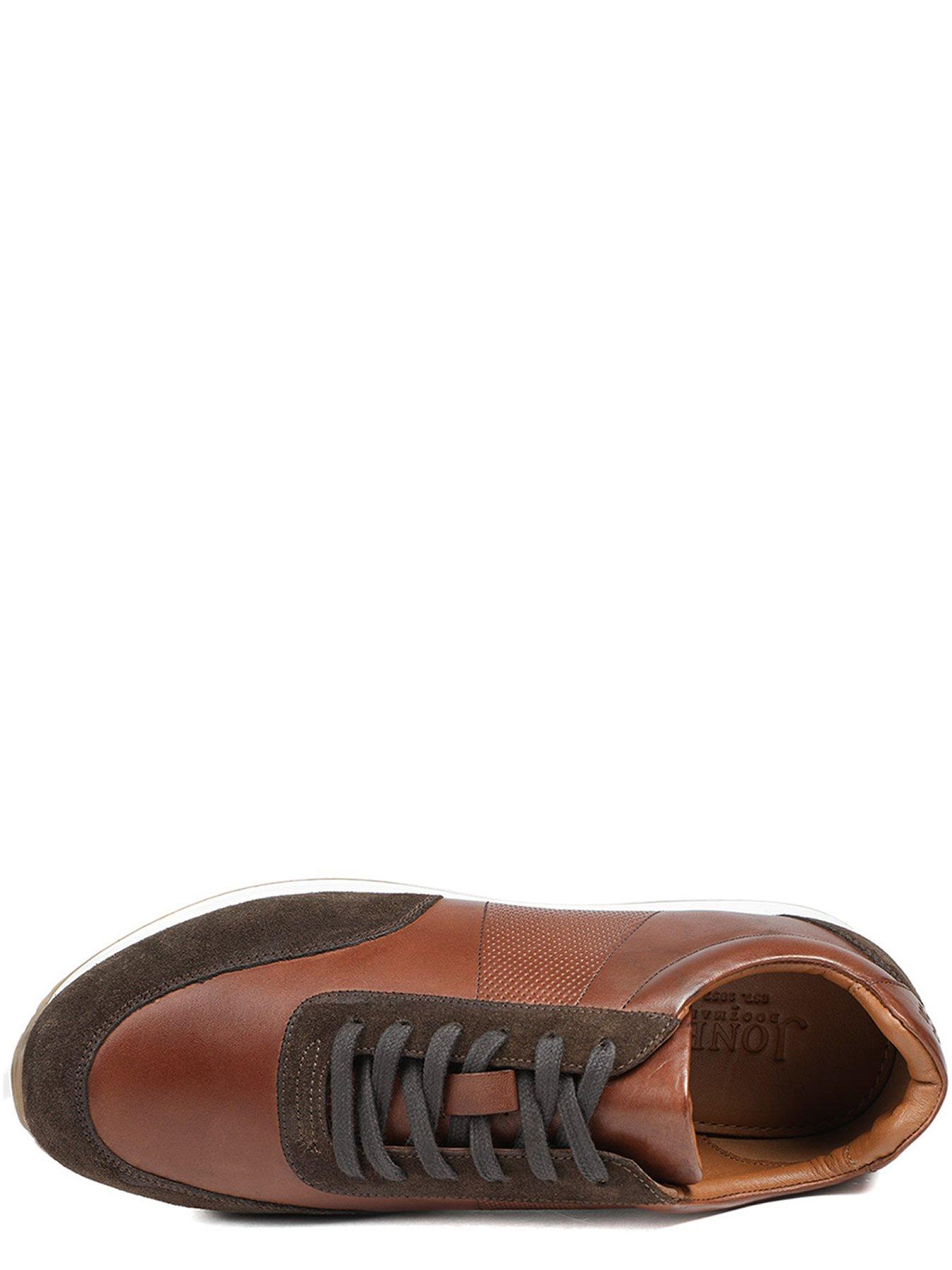 Image 4 of 5 of Jones Bootmaker Mens Salvi Leather Suede Panel Lace-Up Shoes - Brown