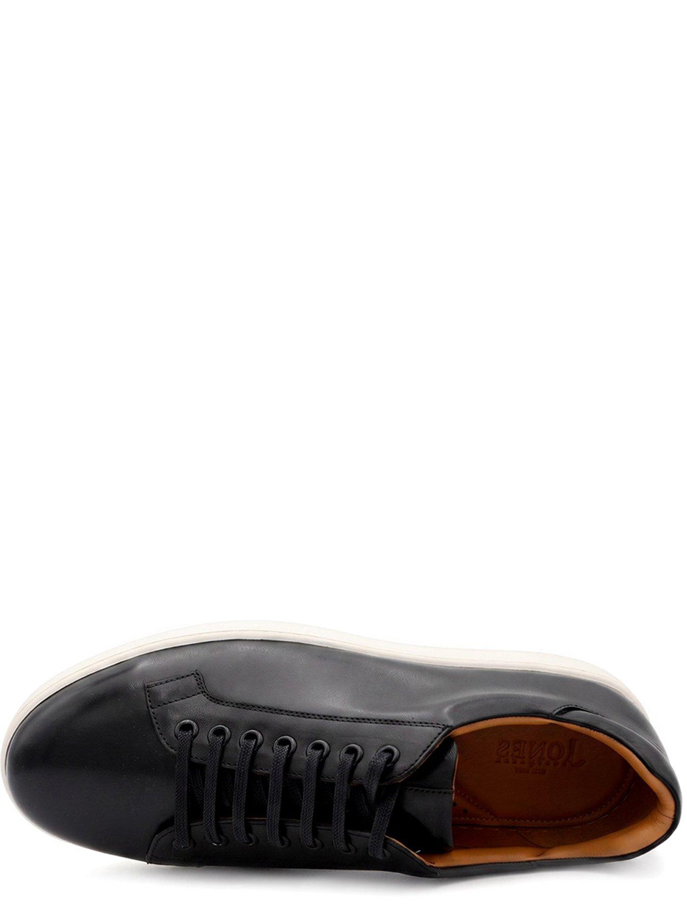 Image 4 of 6 of Jones Bootmaker Mens Simon Wide Fit Leather Lace-Up Trainers - Black