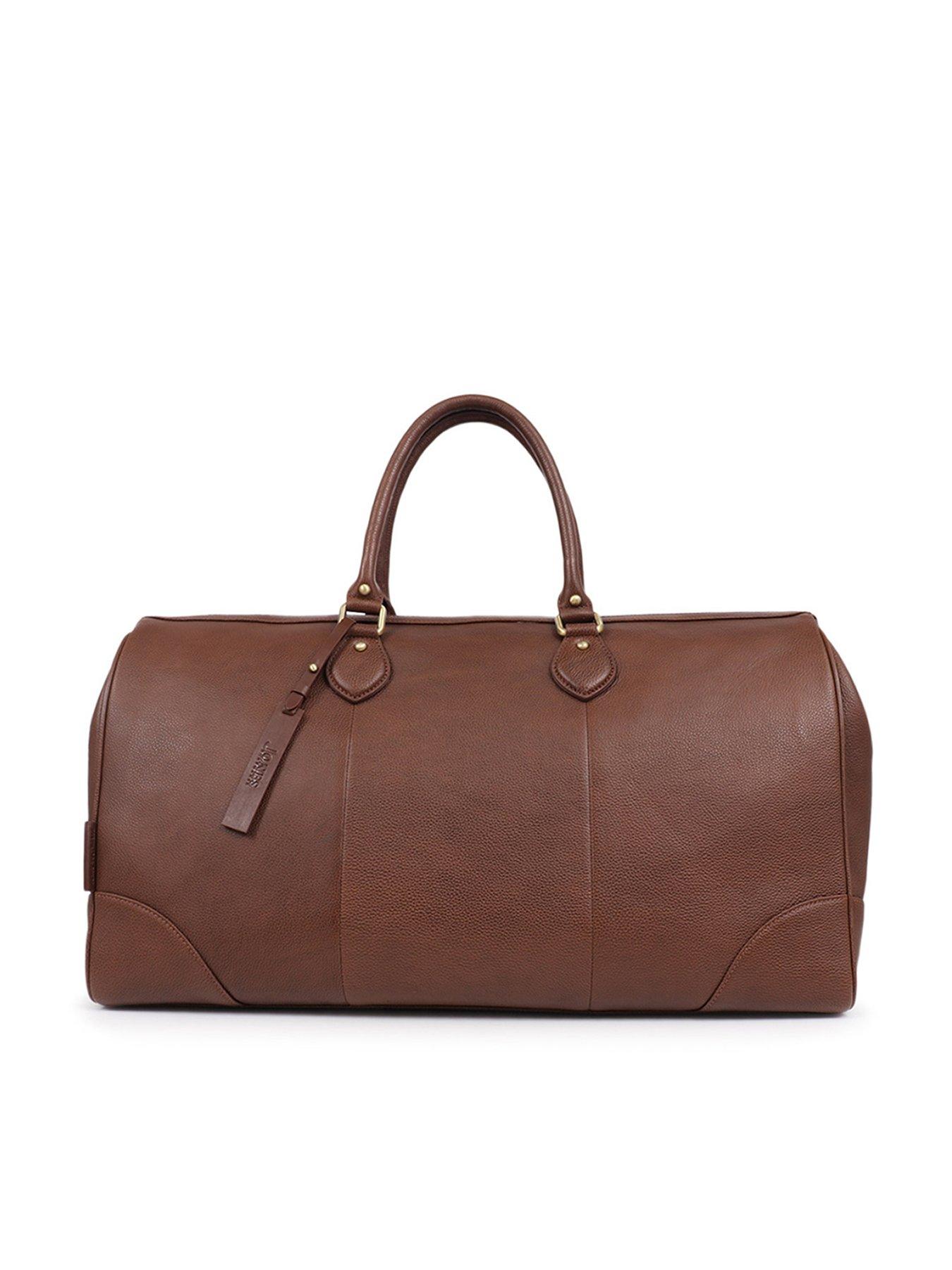 Image 1 of 4 of Jones Bootmaker Mens Upington Grained Leather Zip Top Holdall - Brown