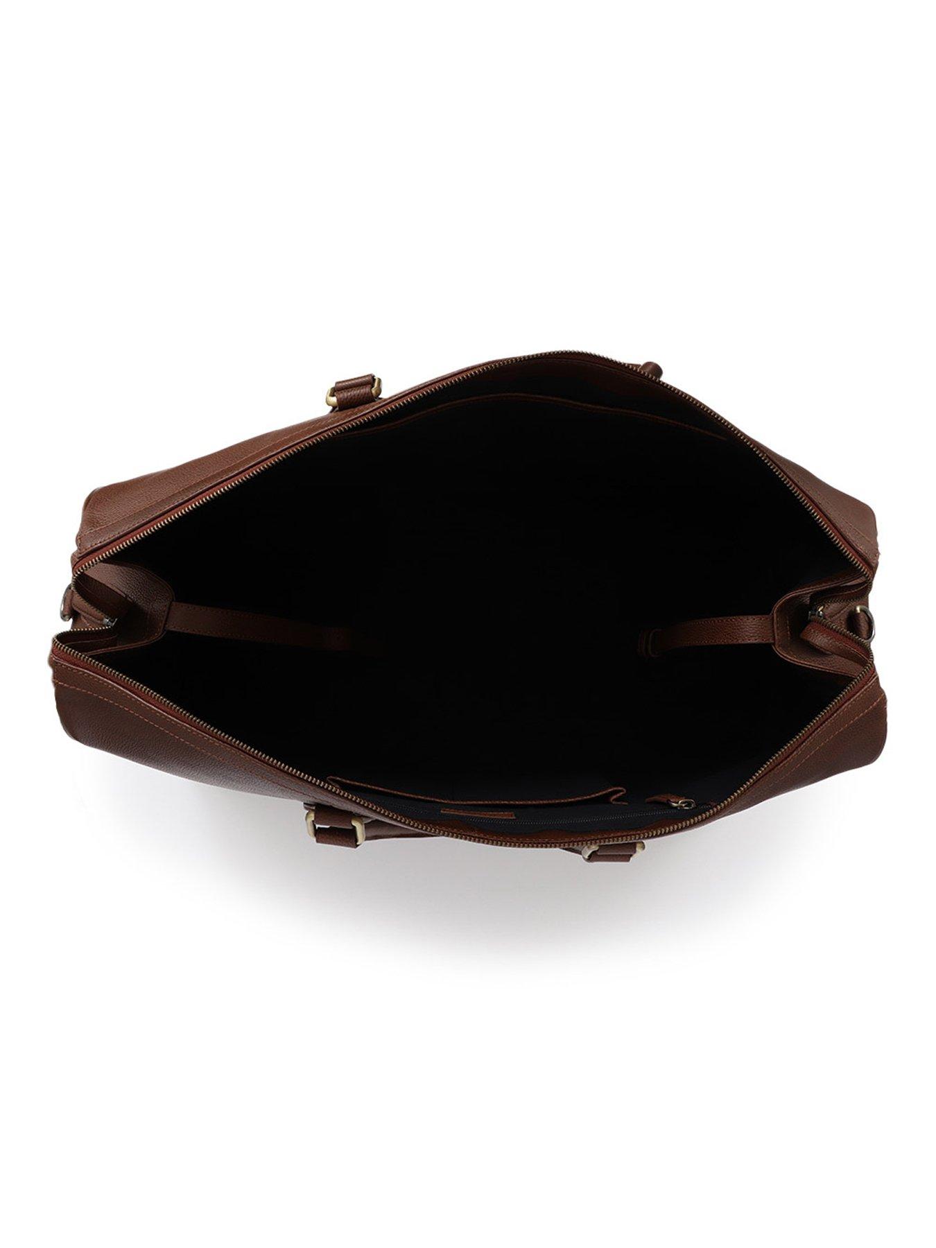 Image 4 of 4 of Jones Bootmaker Mens Upington Grained Leather Zip Top Holdall - Brown