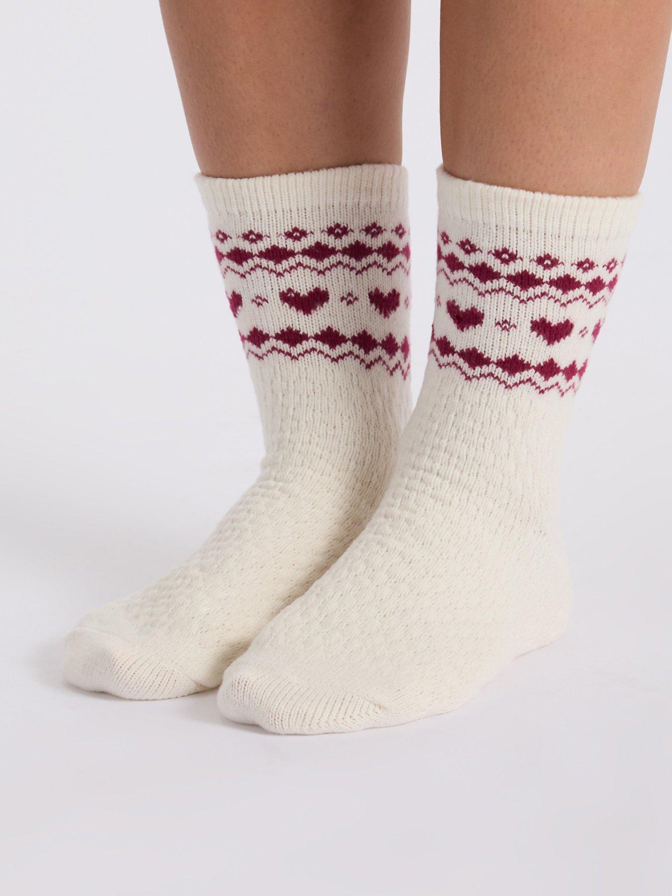 Image 2 of 6 of Boux Avenue Womens Fairisle Cherry &amp; Bows 2 Pack Socks - Multi