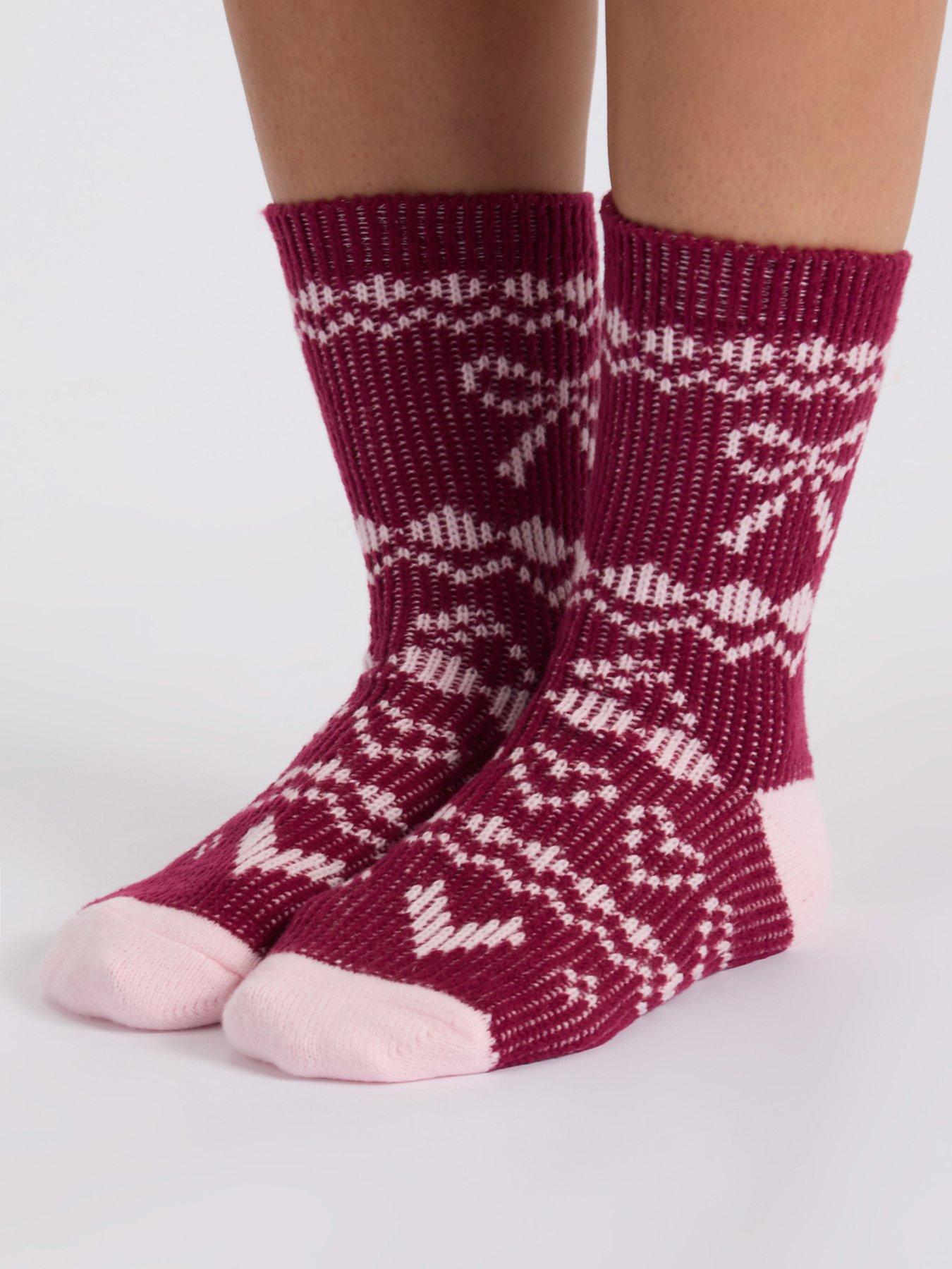 Image 4 of 6 of Boux Avenue Womens Fairisle Cherry &amp; Bows 2 Pack Socks - Multi