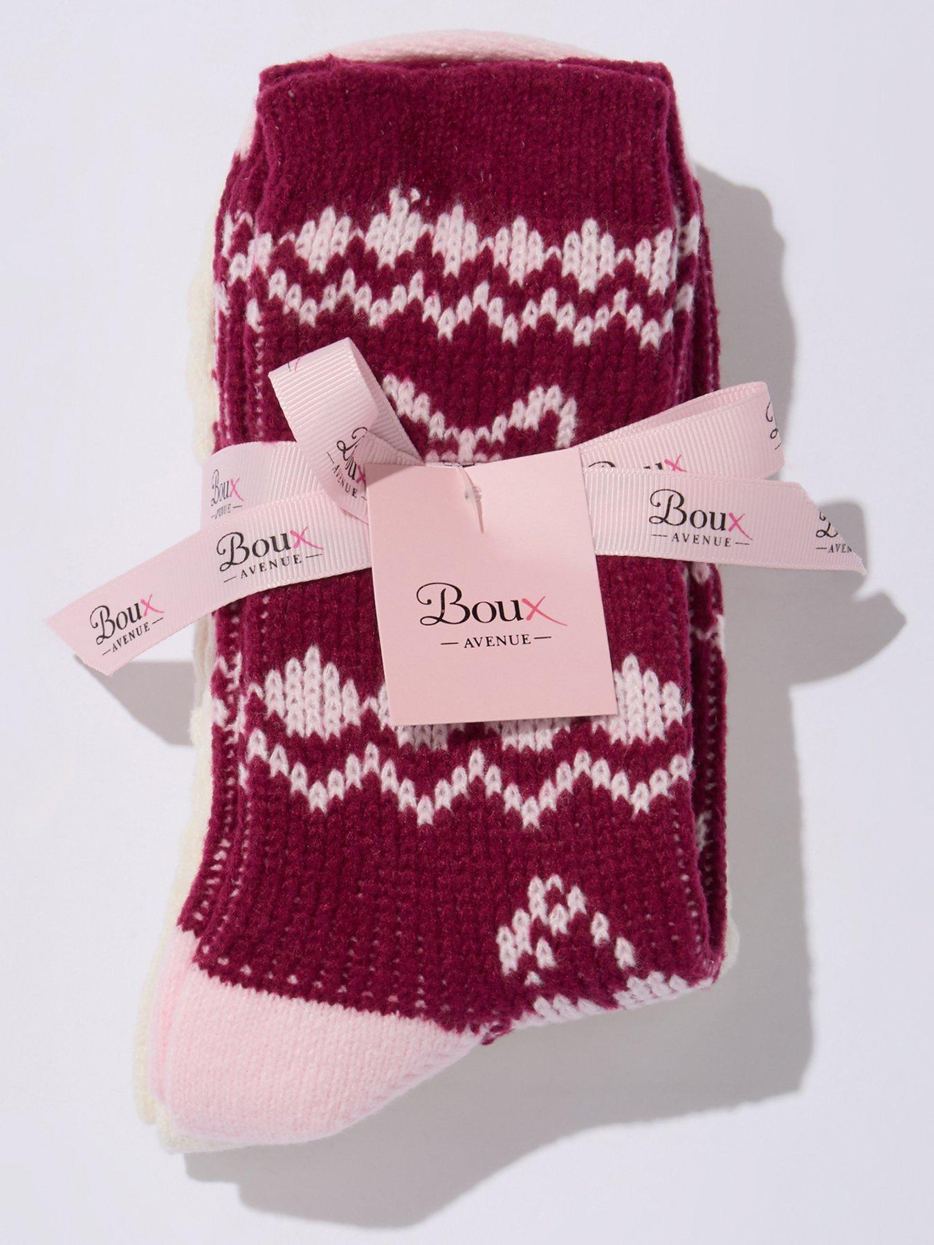 Image 6 of 6 of Boux Avenue Womens Fairisle Cherry &amp; Bows 2 Pack Socks - Multi