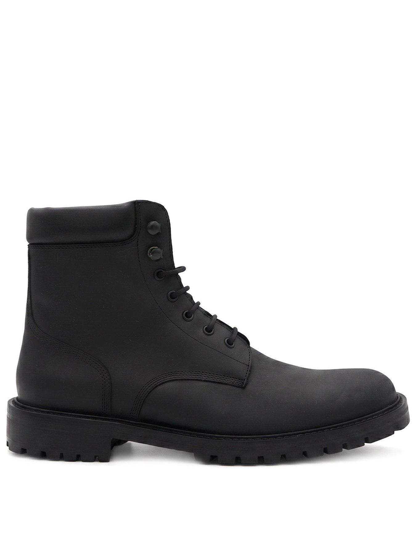 Image 1 of 6 of Jones Bootmaker Mens Dalmazio Lace-Up Side Zip Leather Boots - Black