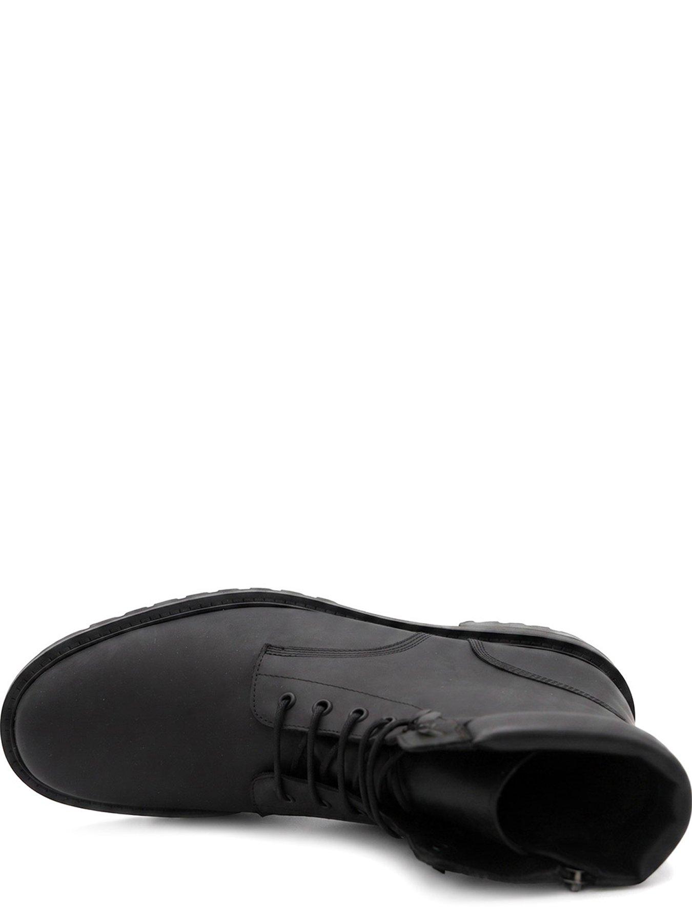Image 4 of 6 of Jones Bootmaker Mens Dalmazio Lace-Up Side Zip Leather Boots - Black