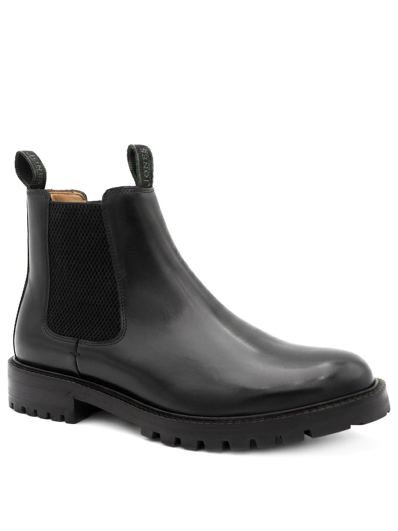 Image 2 of 6 of Jones Bootmaker Mens Damone Leather Lug Sole Chelsea Boots - Black