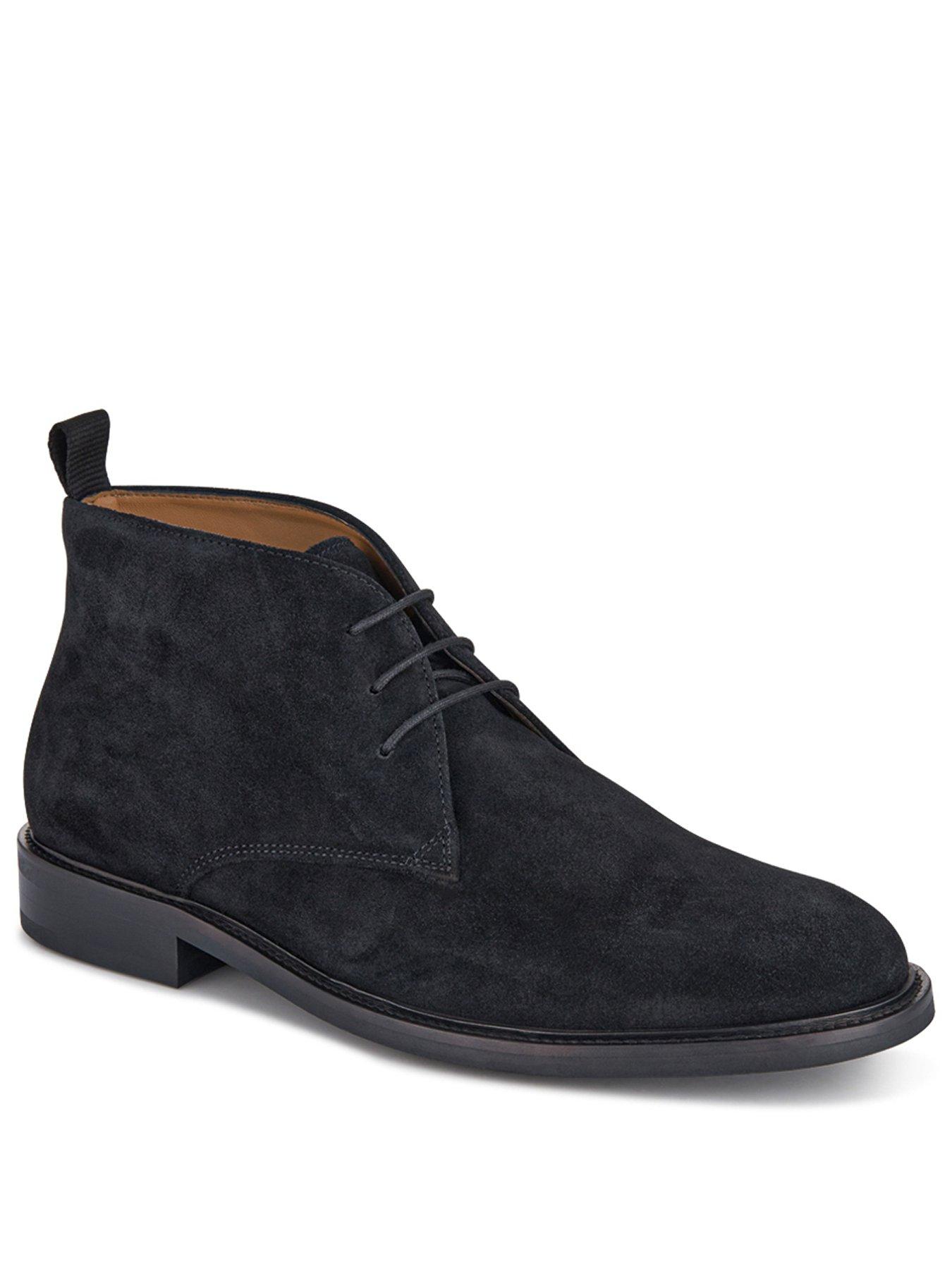 Image 2 of 6 of Jones Bootmaker Mens Deacon Suede Lace-Up Leather Lined Boots - Black