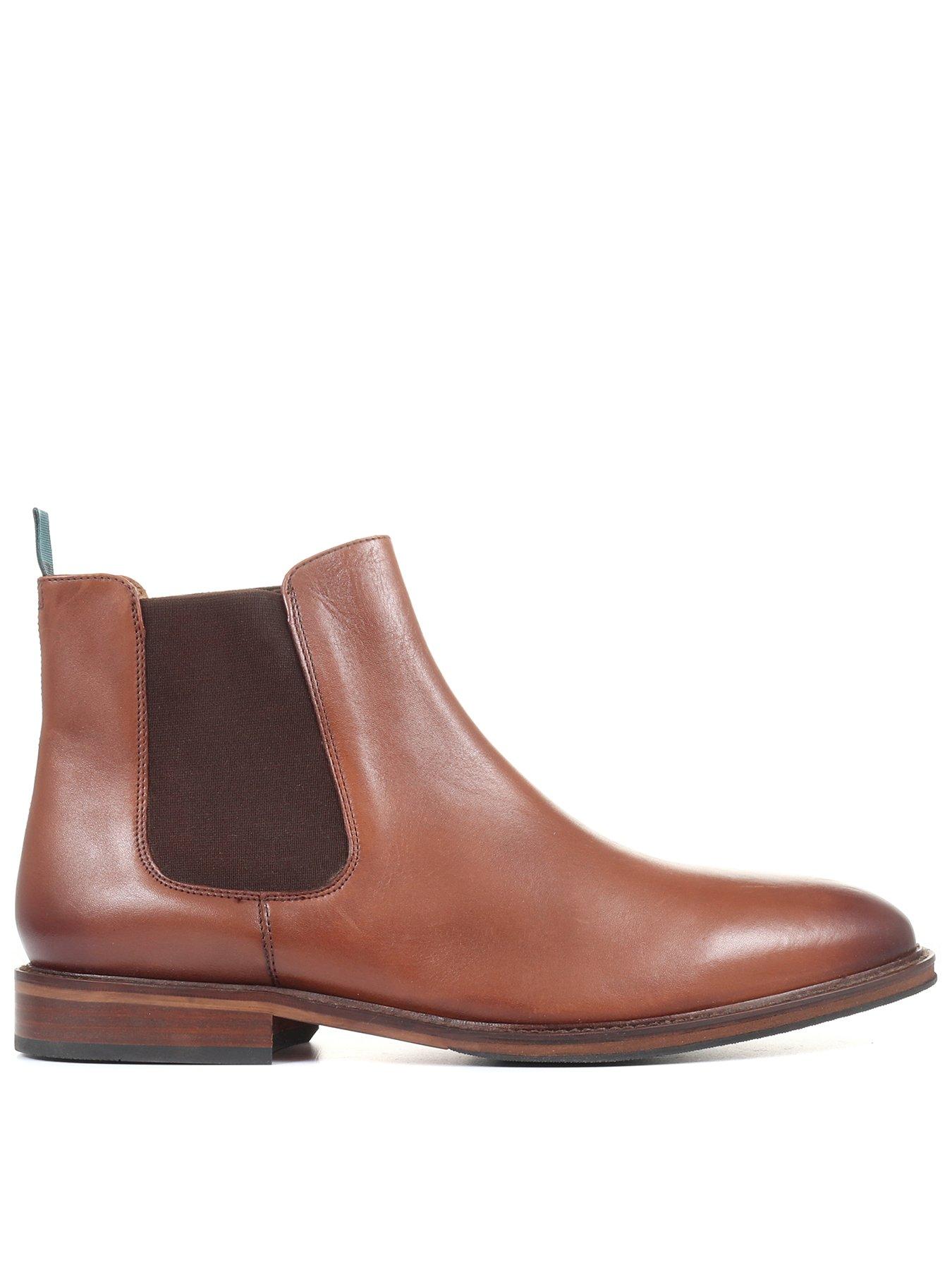 Jones Bootmaker Mens Deakin Leather Chelsea Boots, Brown, Size 8, Men