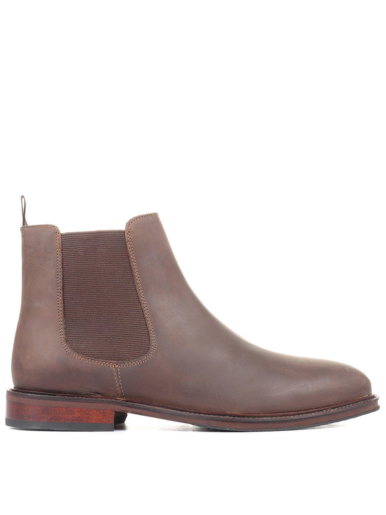 Jones Bootmaker Mens Debden Leather Chelsea Boots, Brown, Size 9, Men