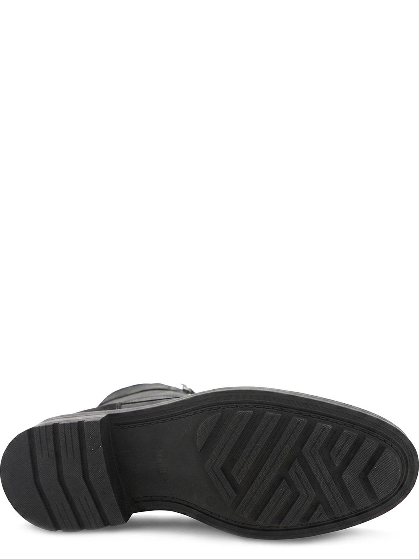 Image 5 of 5 of Jones Bootmaker Mens Dusseldorf Lace-Up Side Zip Leather Ankle Boots - Black