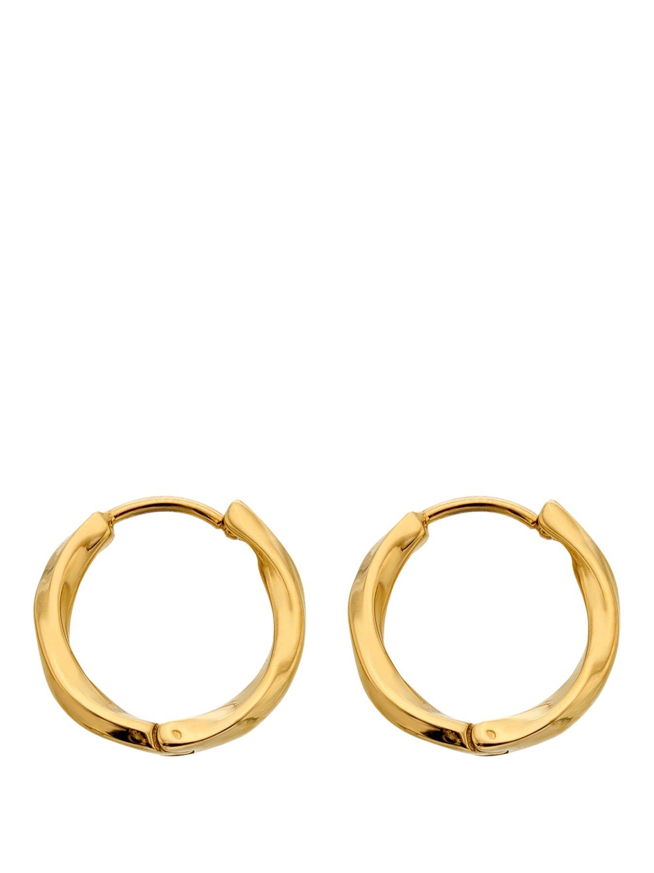Image 1 of 3 of Ava & Sky Ava &amp; Sky Womens Square Profile Twist Small Hoop Earrings - Gold