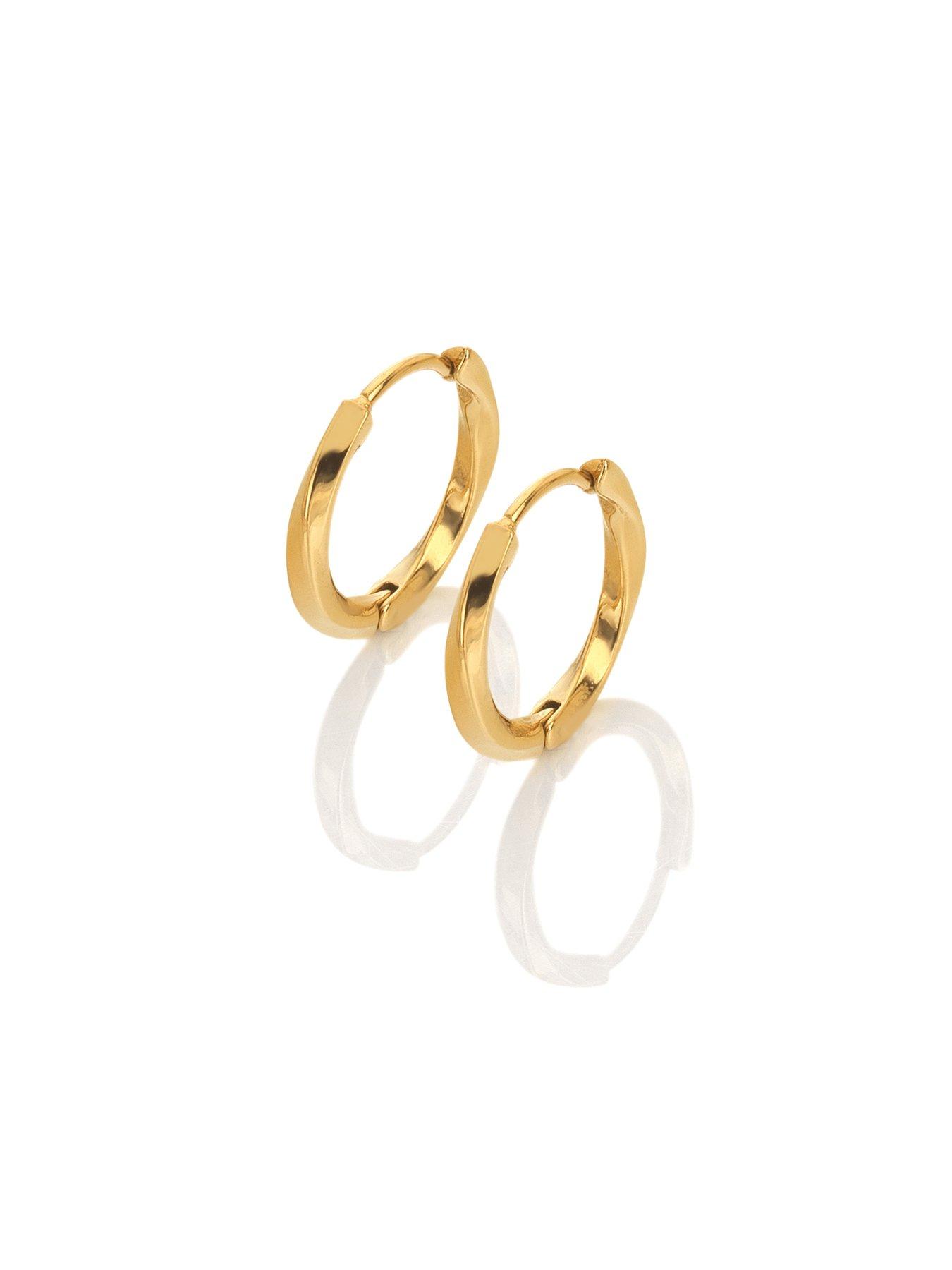 Image 2 of 3 of Ava & Sky Ava &amp; Sky Womens Square Profile Twist Small Hoop Earrings - Gold