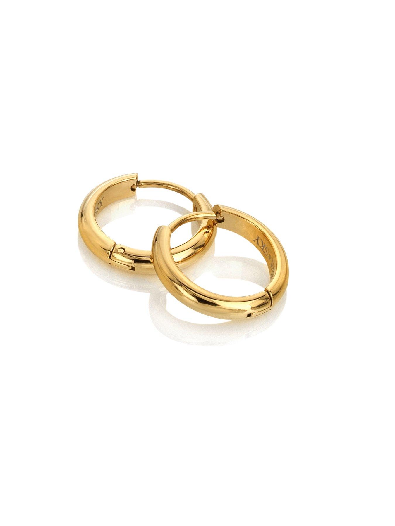 Image 2 of 3 of Ava & Sky Ava &amp; Sky Womens Classic Chunky Hinged Hoop Earrings - Gold