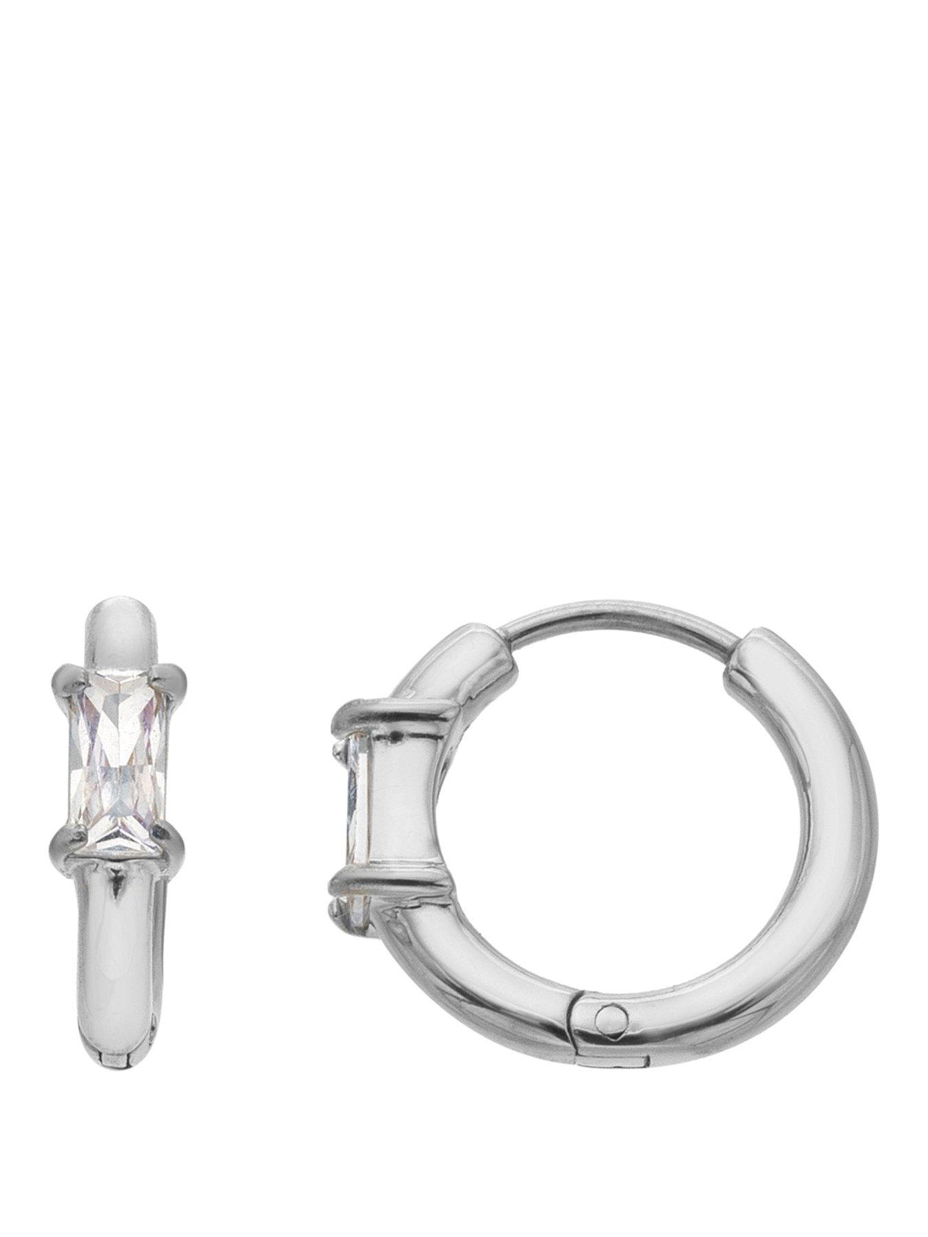 Image 1 of 3 of Ava & Sky STONE SET HOOPS